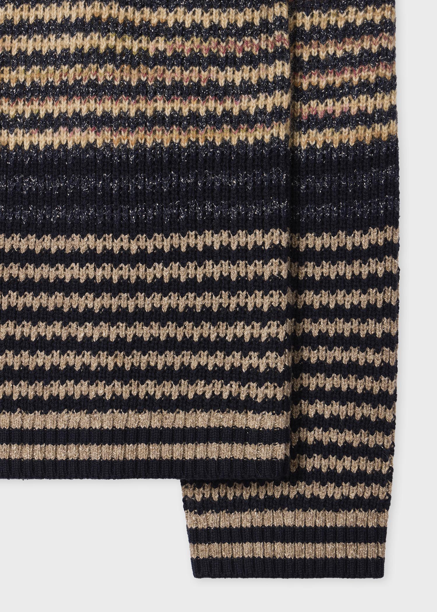 Women's Brown Textured Stripe Knitted Sweater