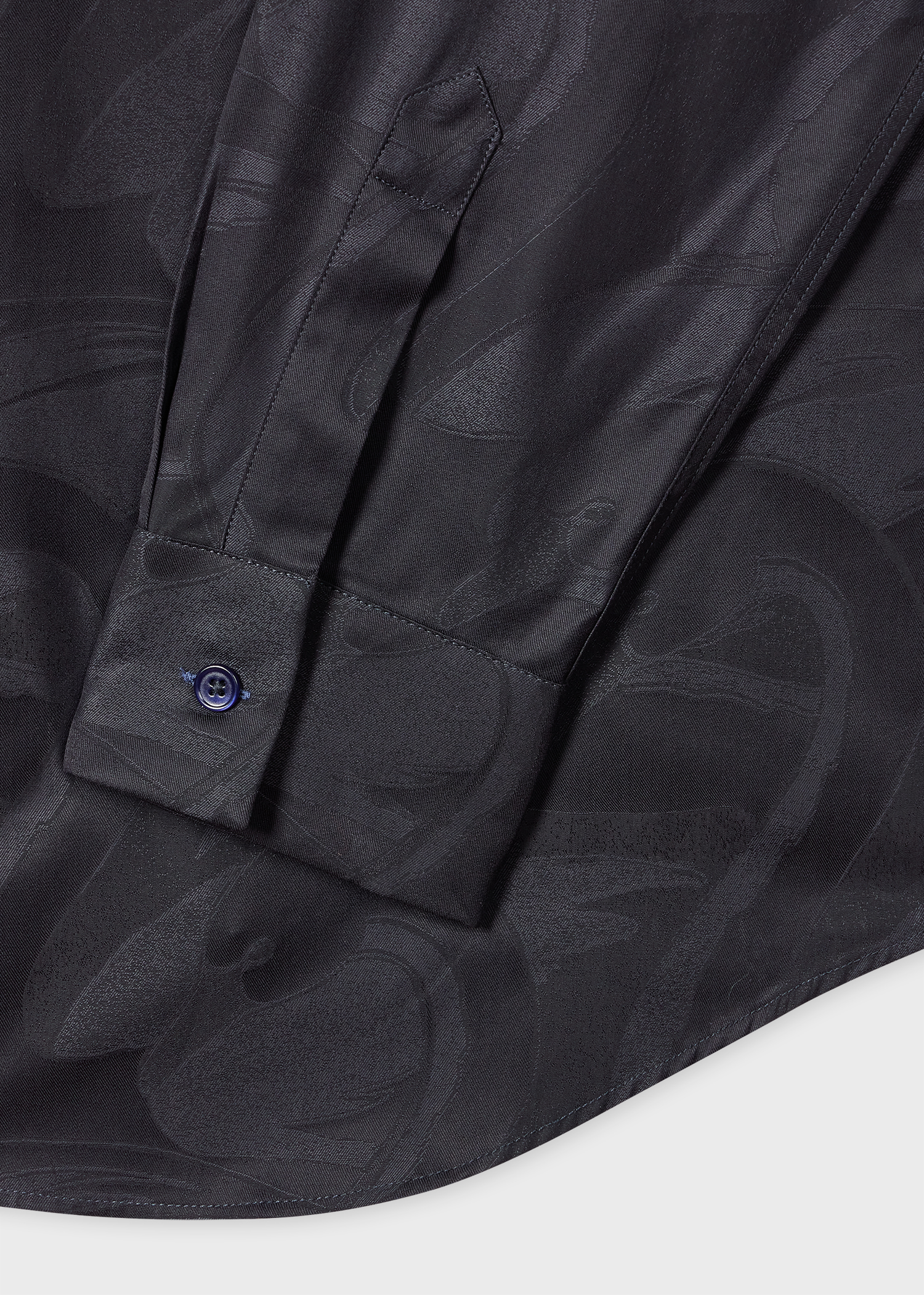 Black 'Swan' Jacquard Cotton Shirt