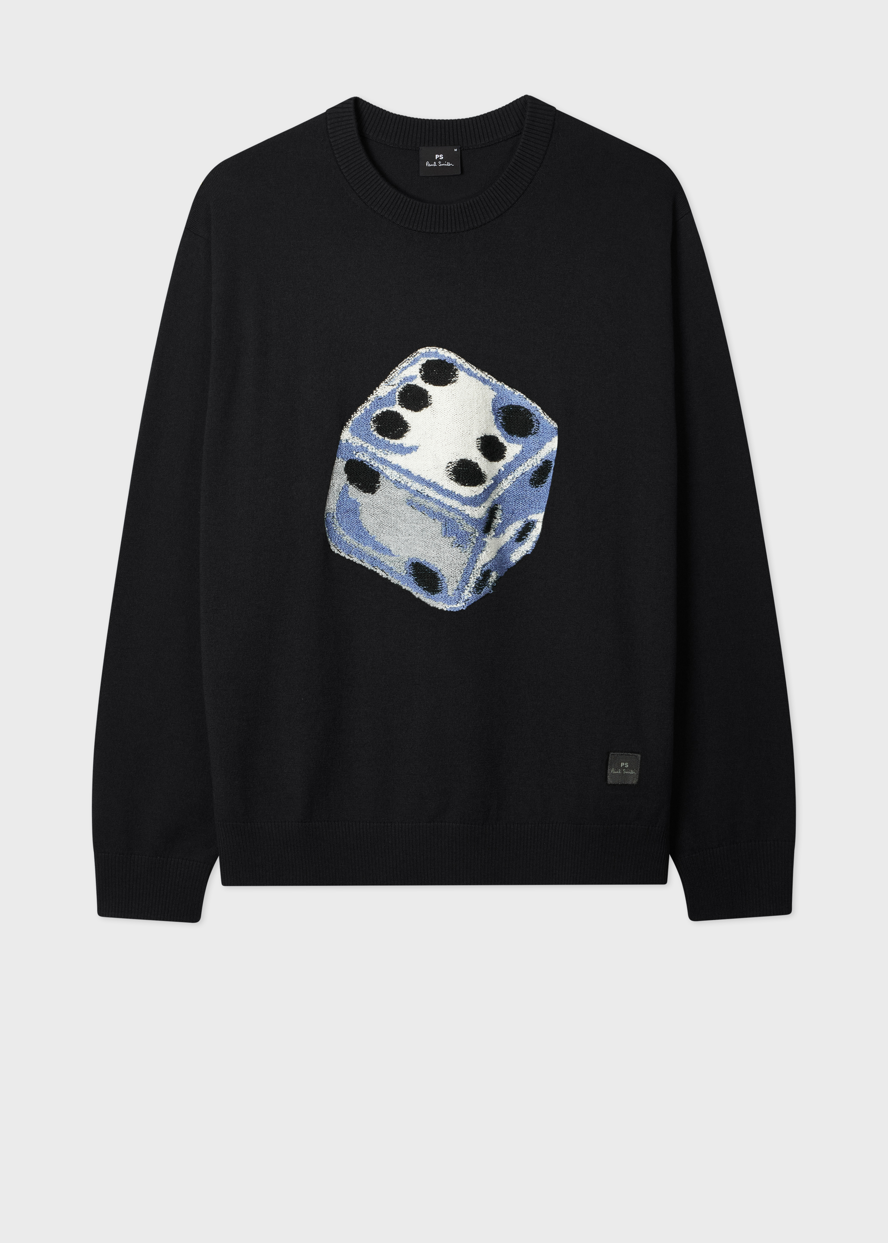 Black 'Dice' Merino Wool-Blend Knitted Sweater
