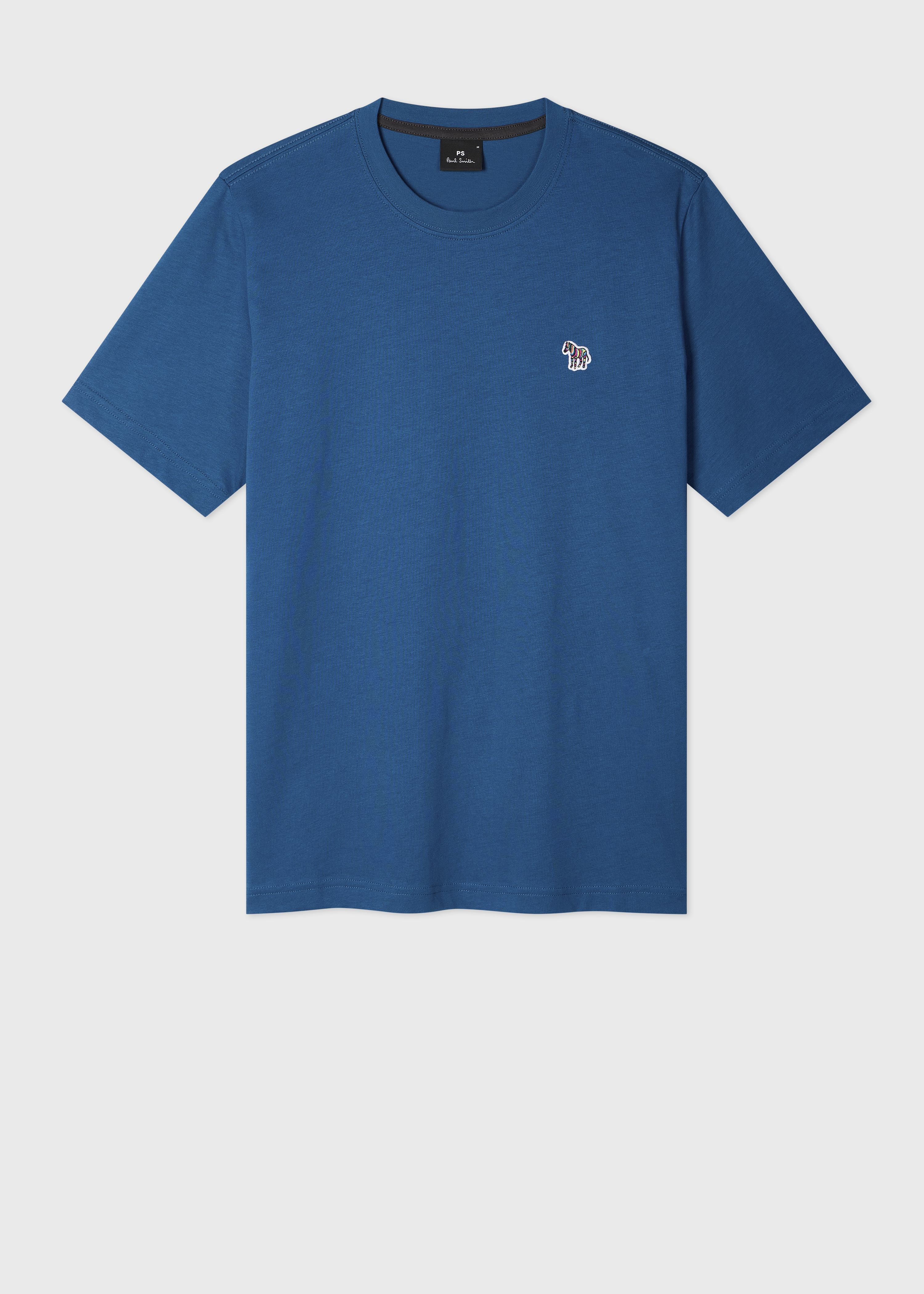 Mid Blue Organic Cotton Zebra Logo T-Shirt
