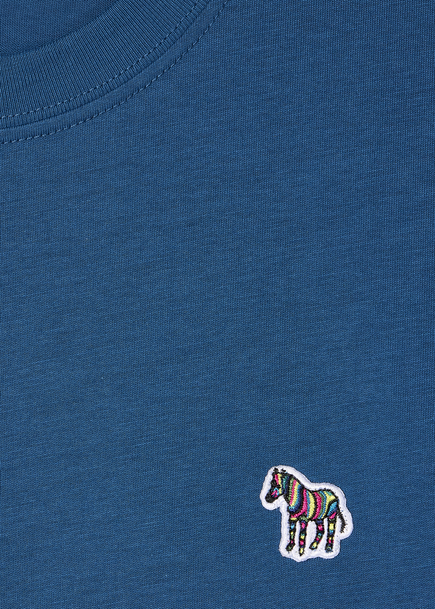 Mid Blue Organic Cotton Zebra Logo T-Shirt