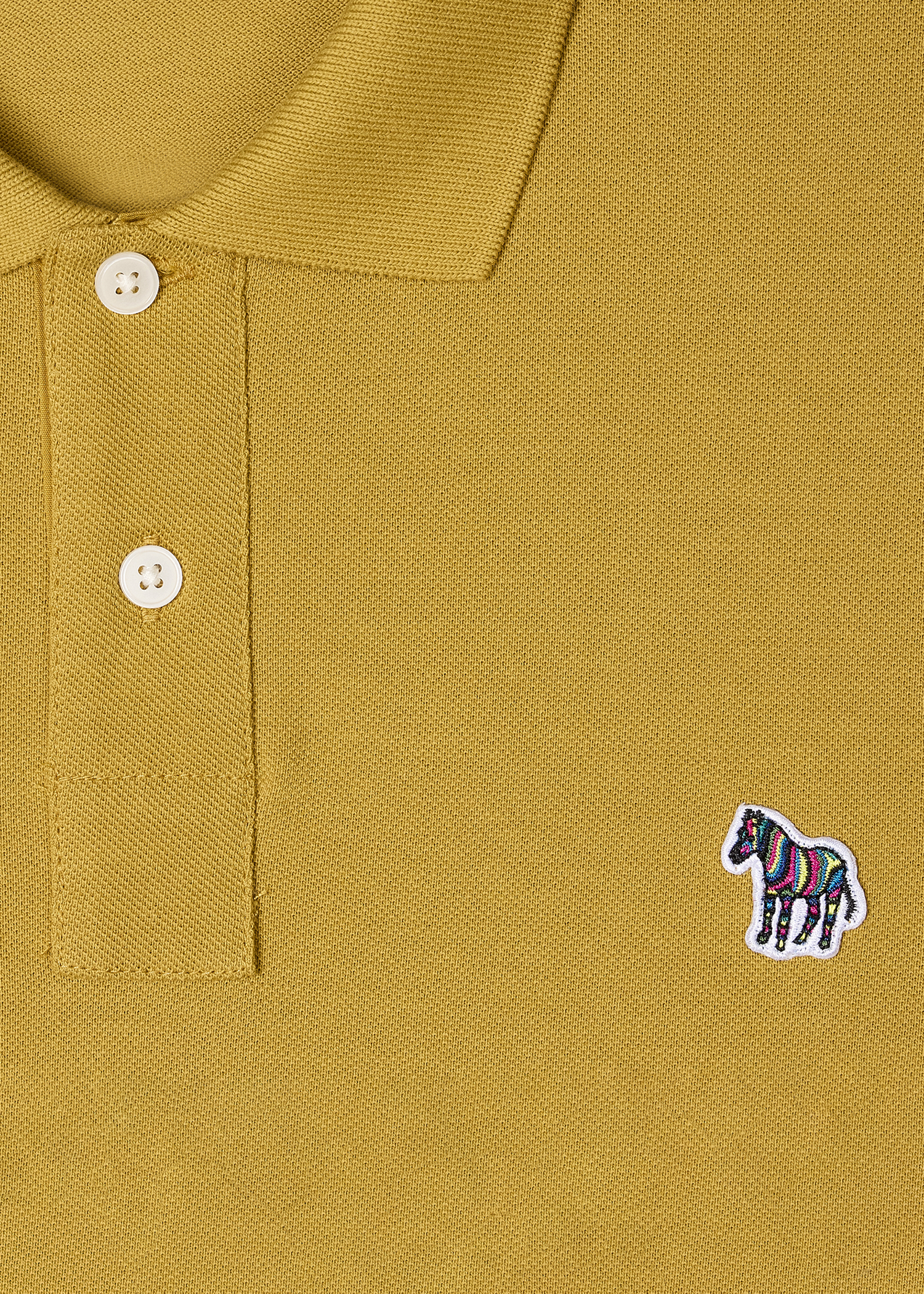 Yellow Organic Cotton Zebra Polo Shirt
