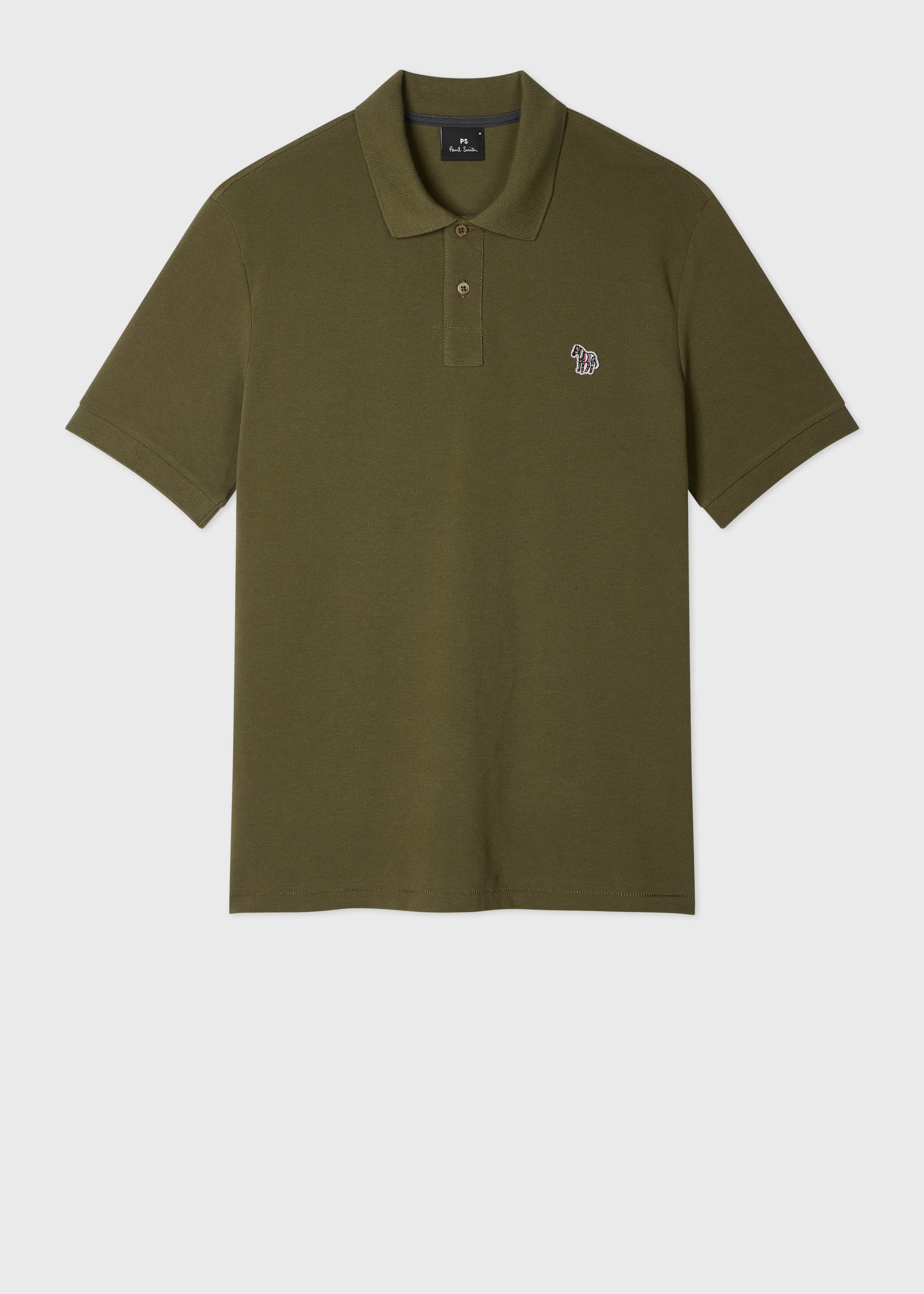Khaki Green Organic Cotton Zebra Polo Shirt
