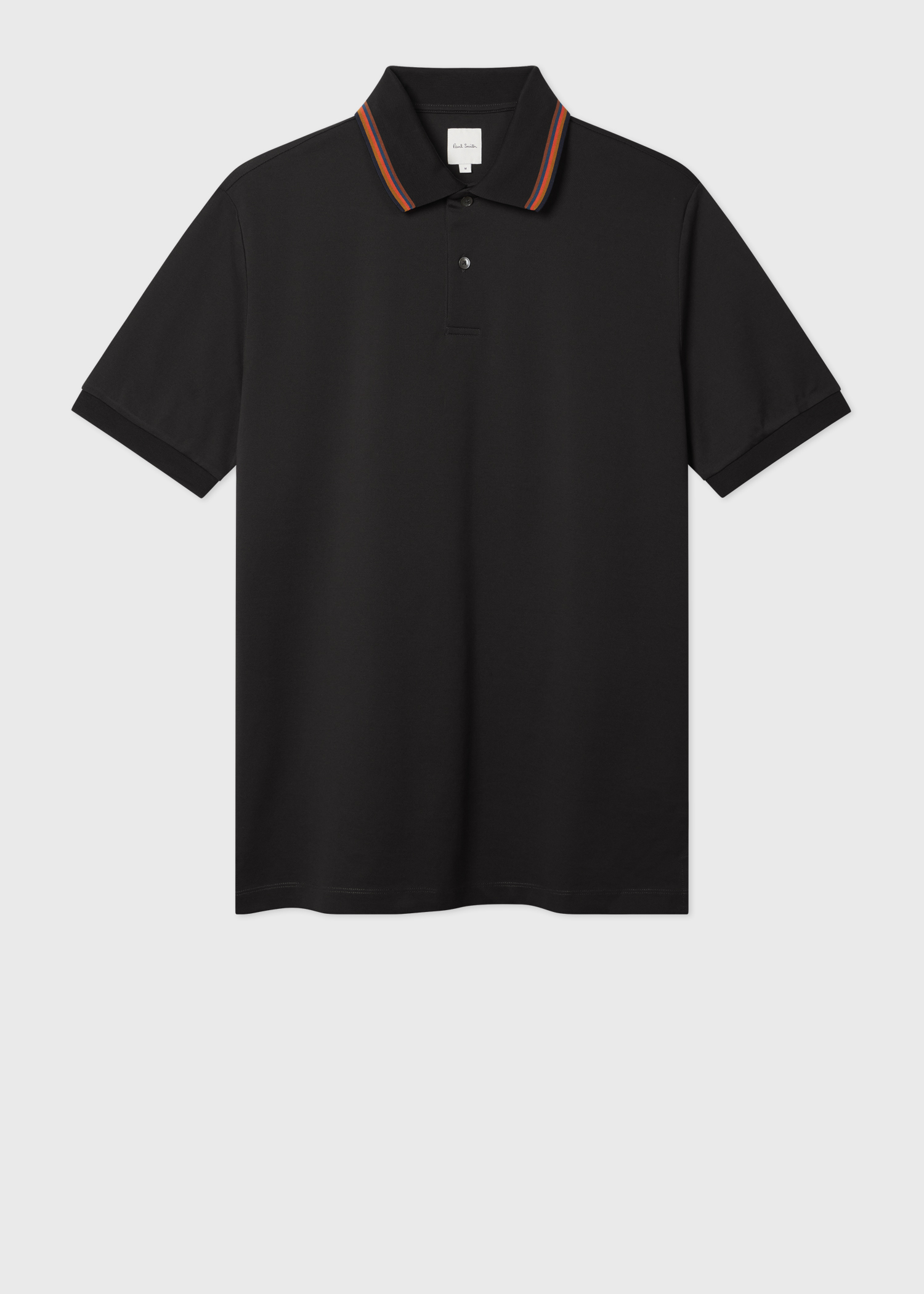Black 'Artist Stripe' Tipping Polo Shirt