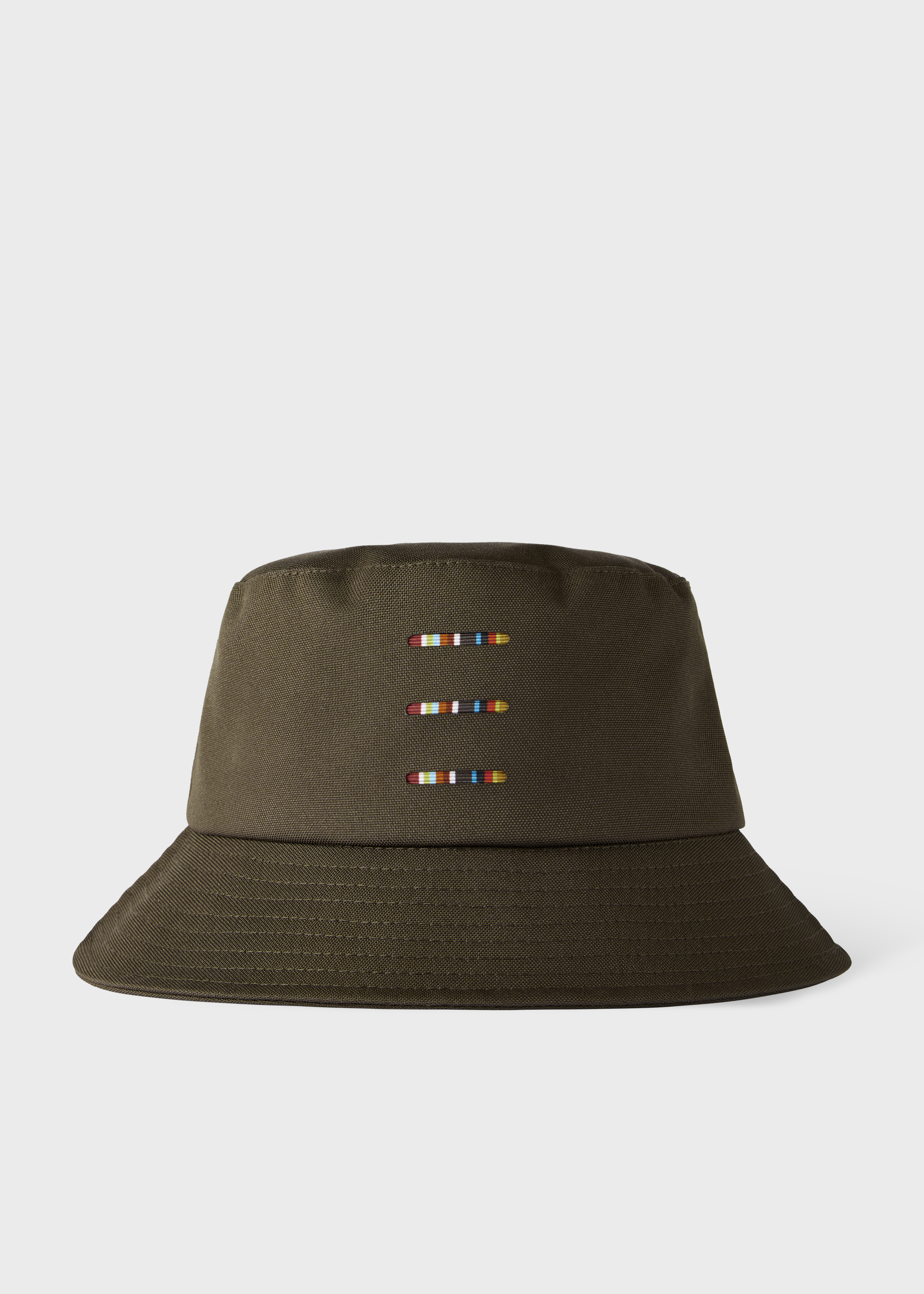 Khaki Cordura® Laser 'Signature Stripe' Bucket Hat