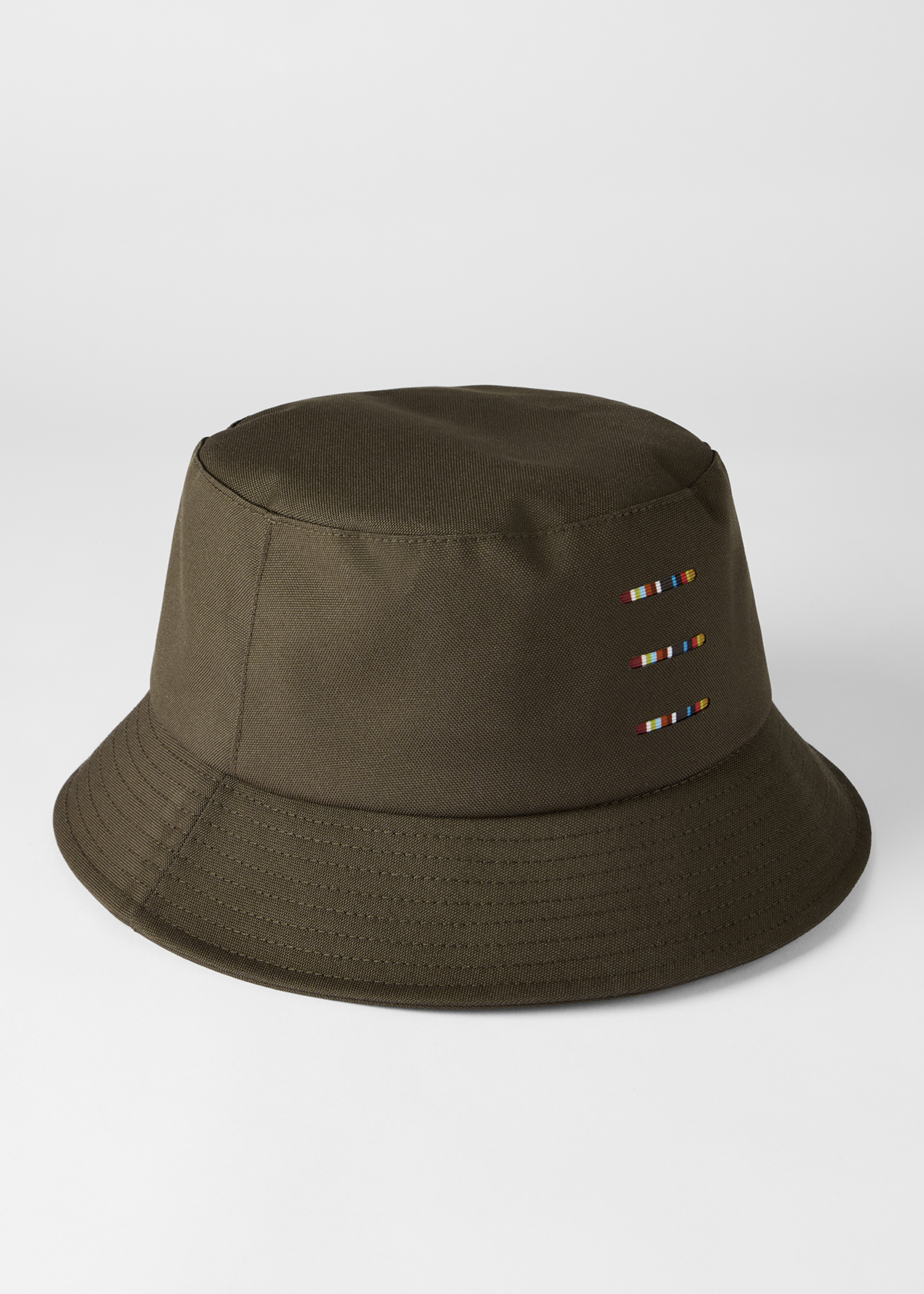 Khaki Cordura® Laser 'Signature Stripe' Bucket Hat