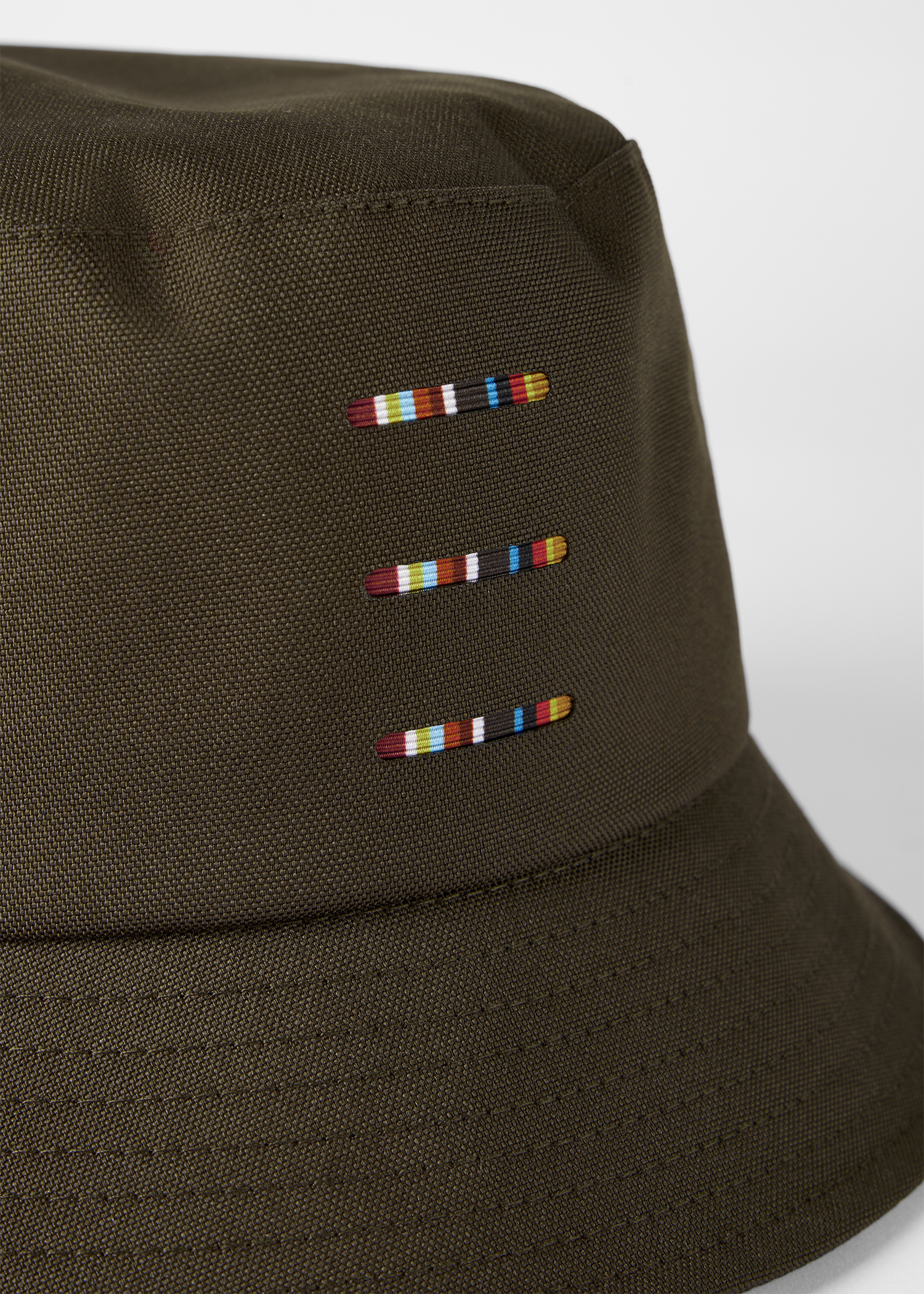 Khaki Cordura® Laser 'Signature Stripe' Bucket Hat