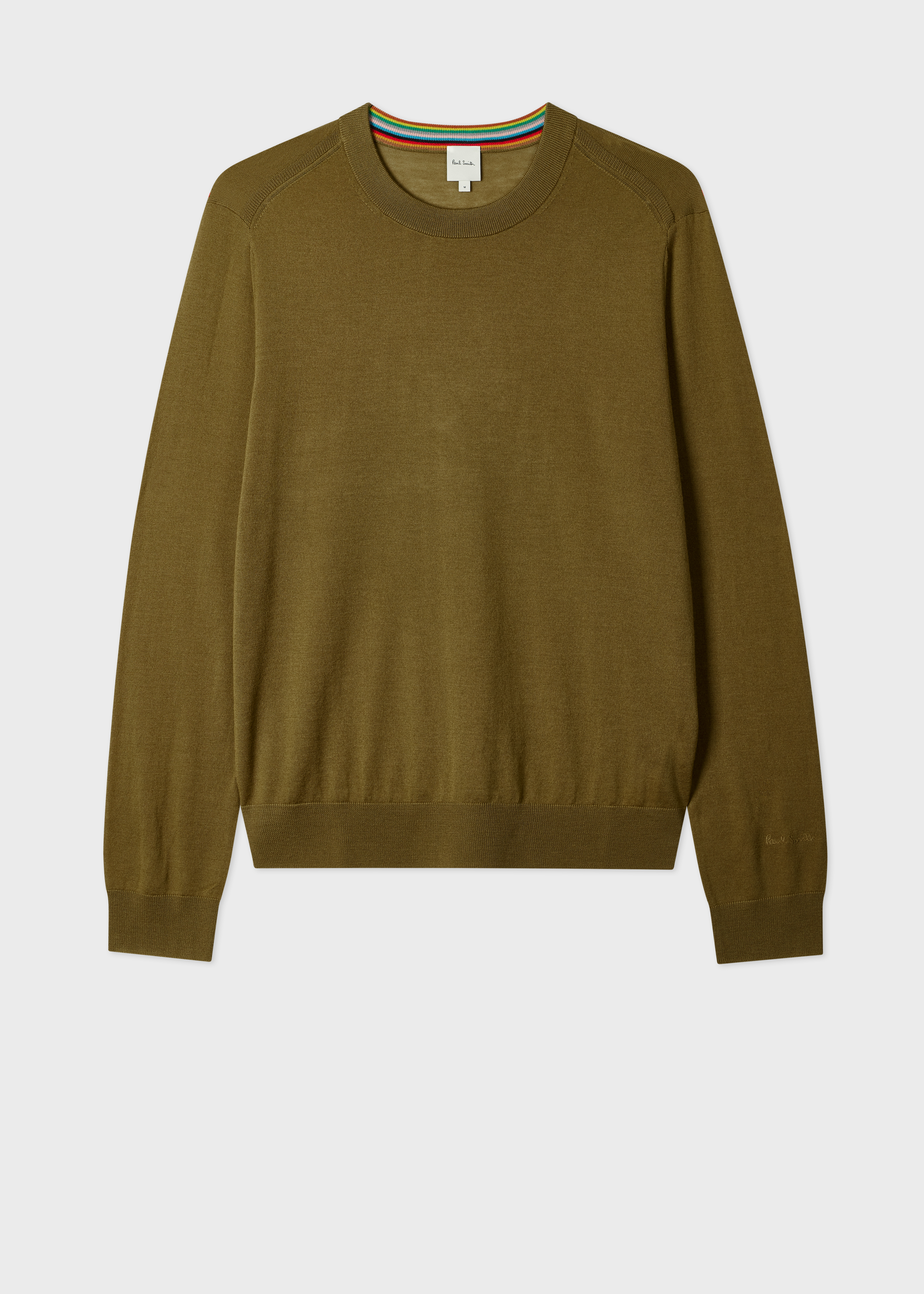 Khaki Green Merino Wool Sweater