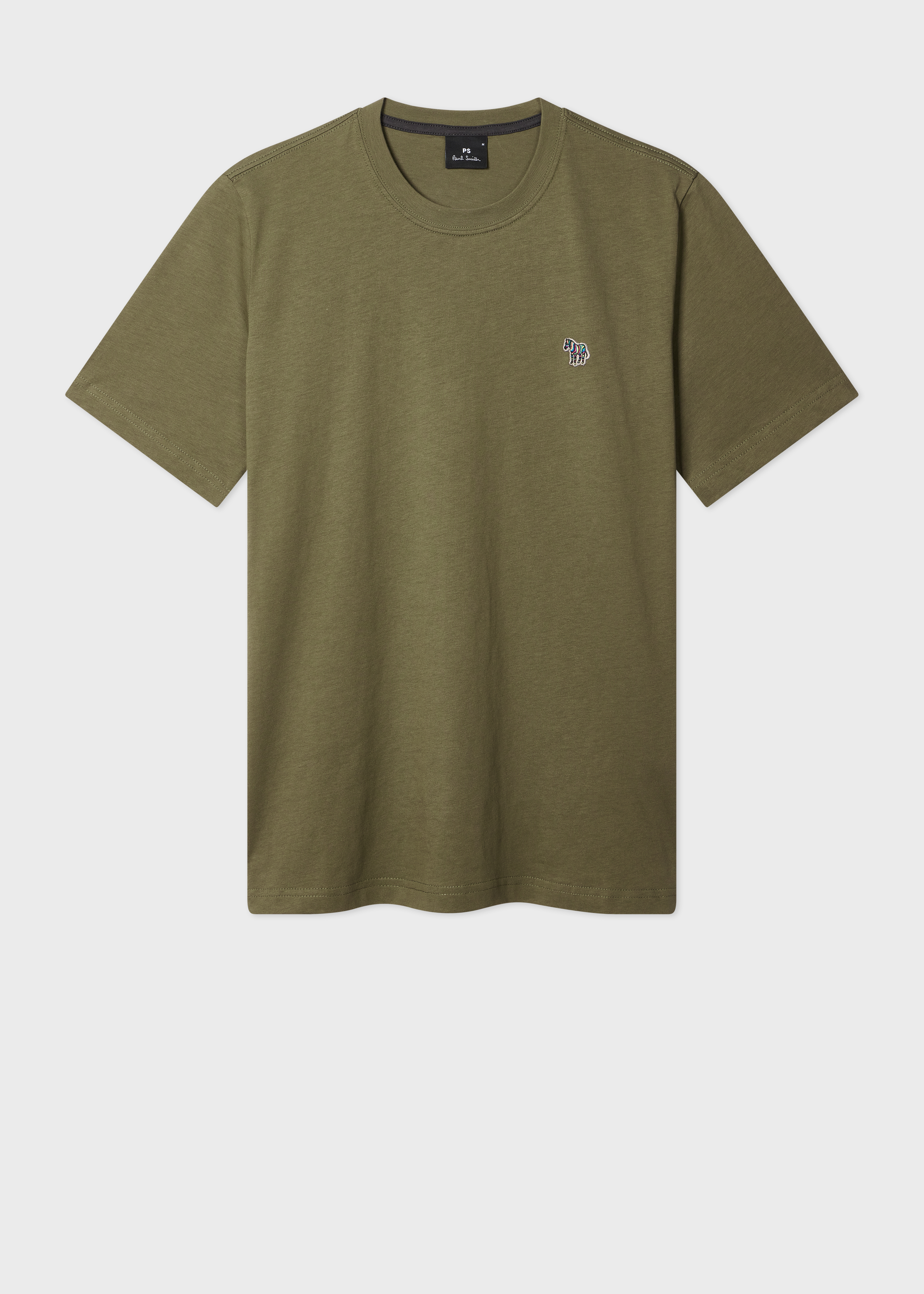 Khaki Green Organic Cotton Zebra Logo T-Shirt