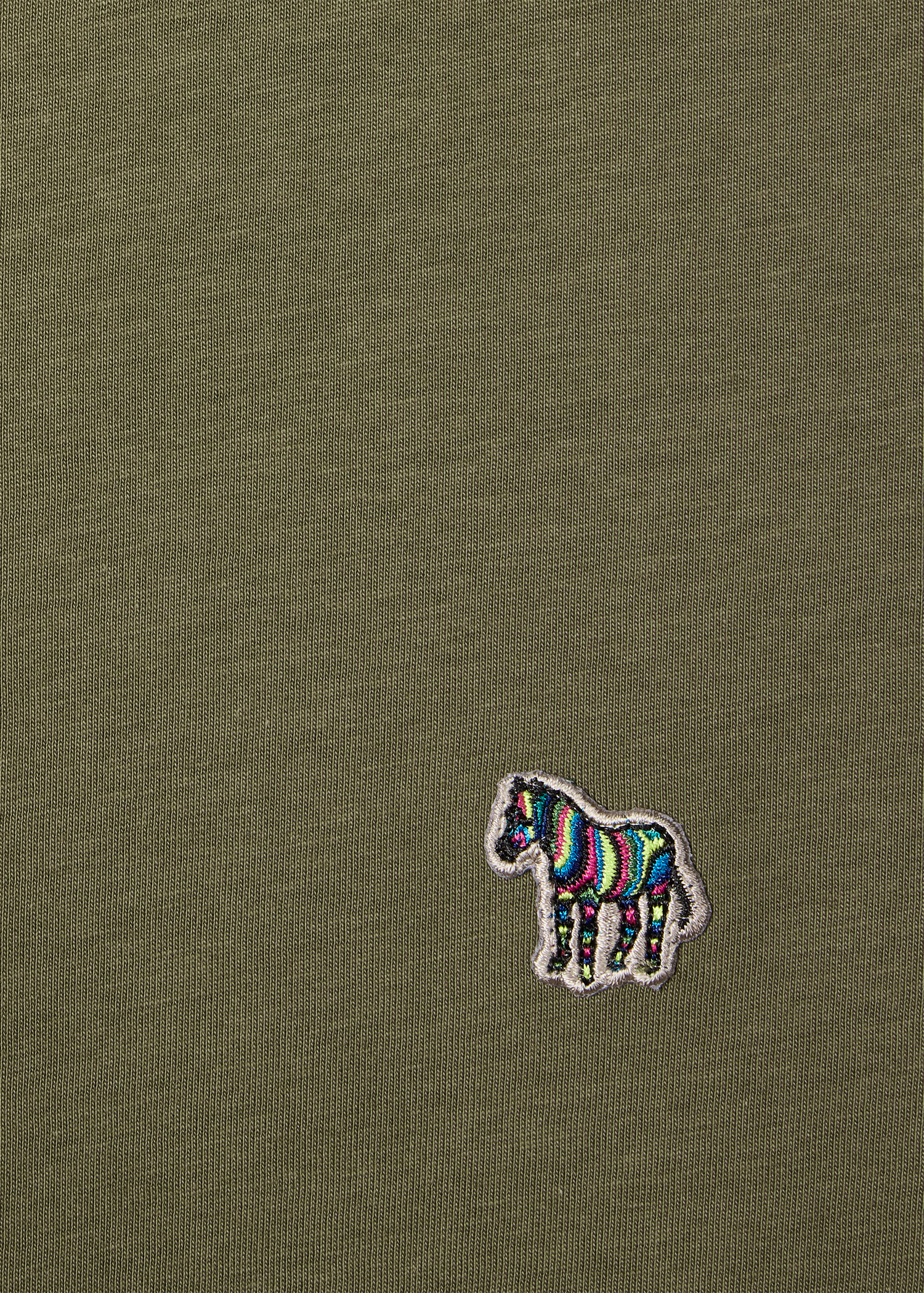 Khaki Green Organic Cotton Zebra Logo T-Shirt