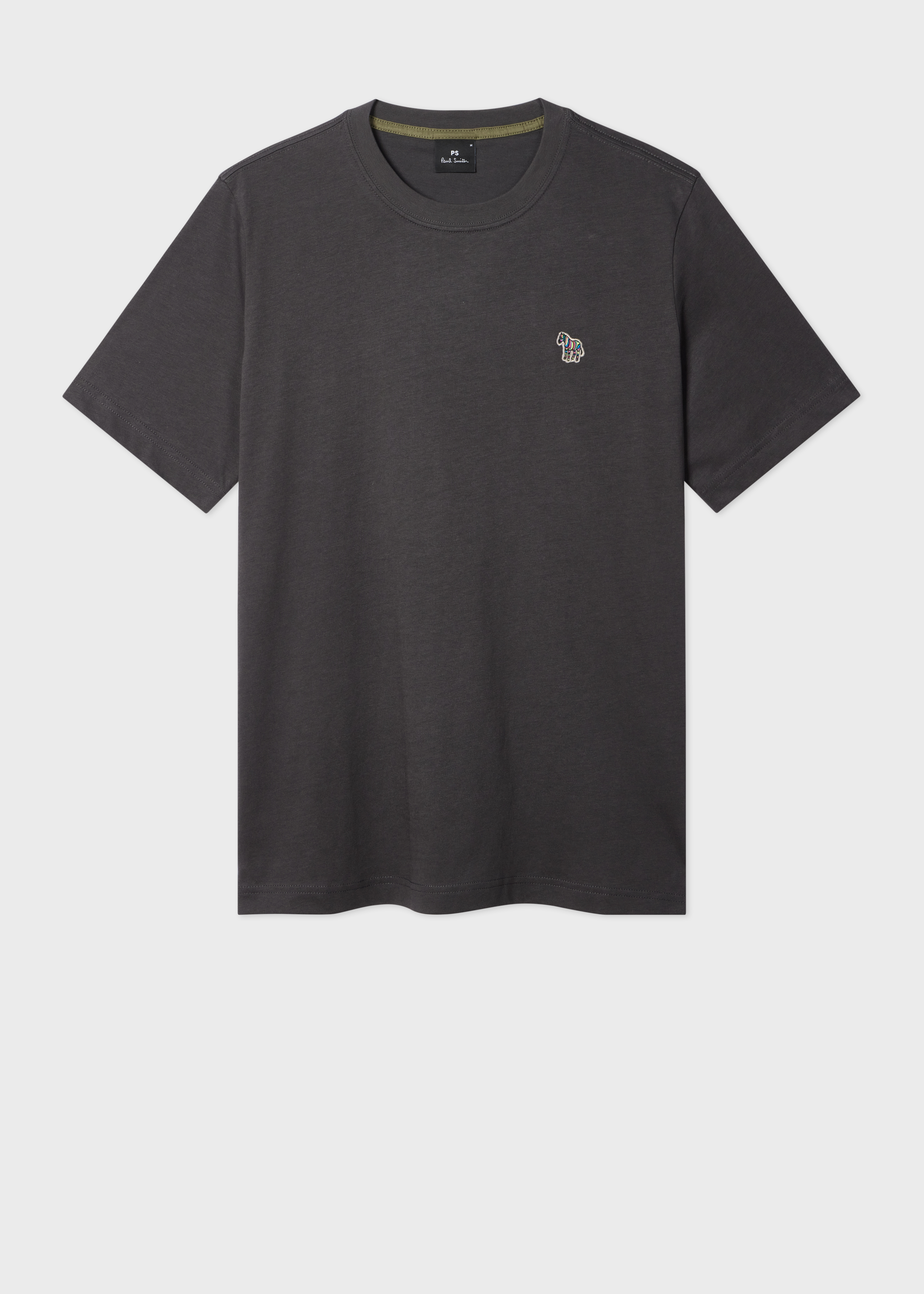 Steel Grey Organic Cotton Zebra Logo T-Shirt
