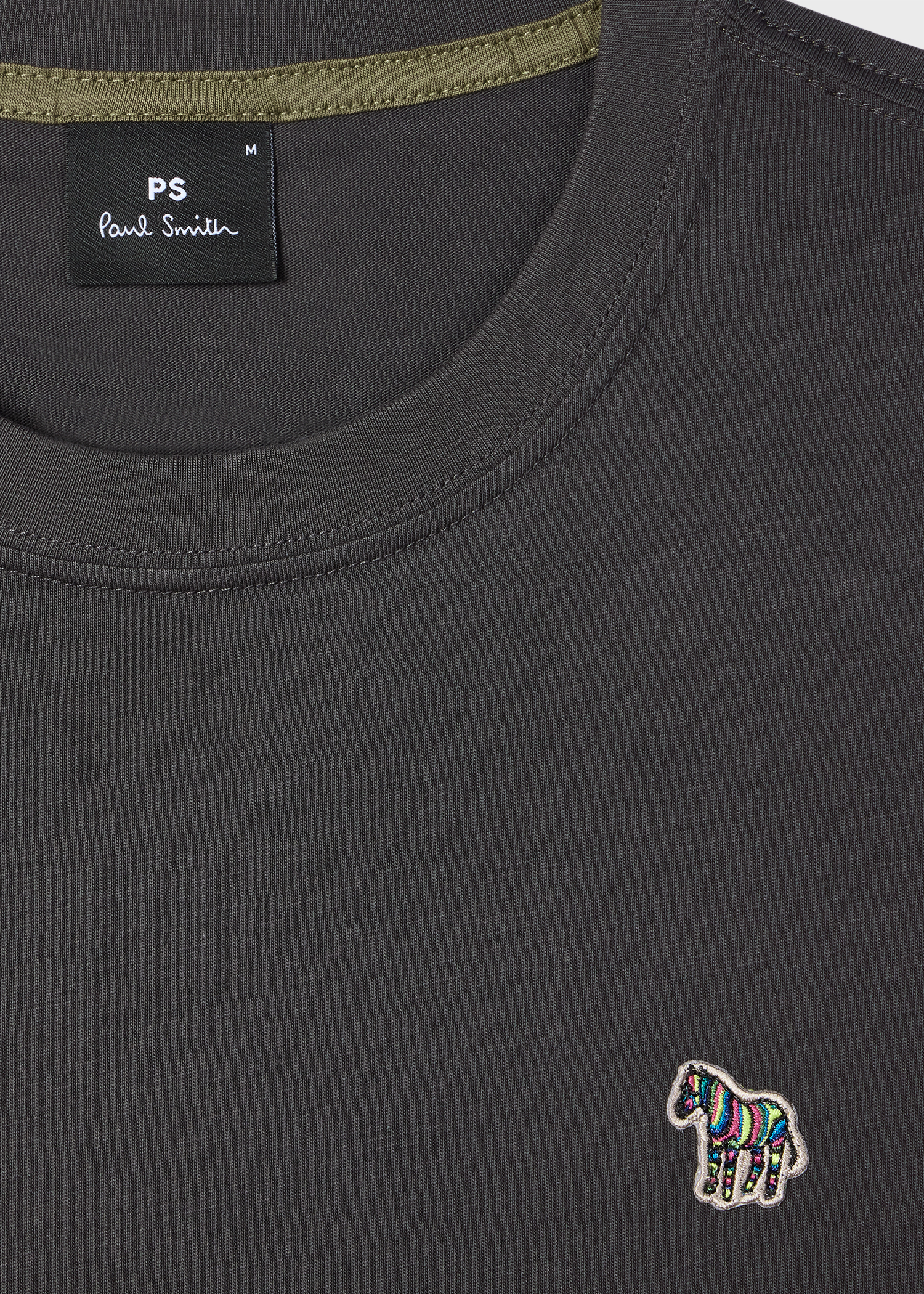 Steel Grey Organic Cotton Zebra Logo T-Shirt