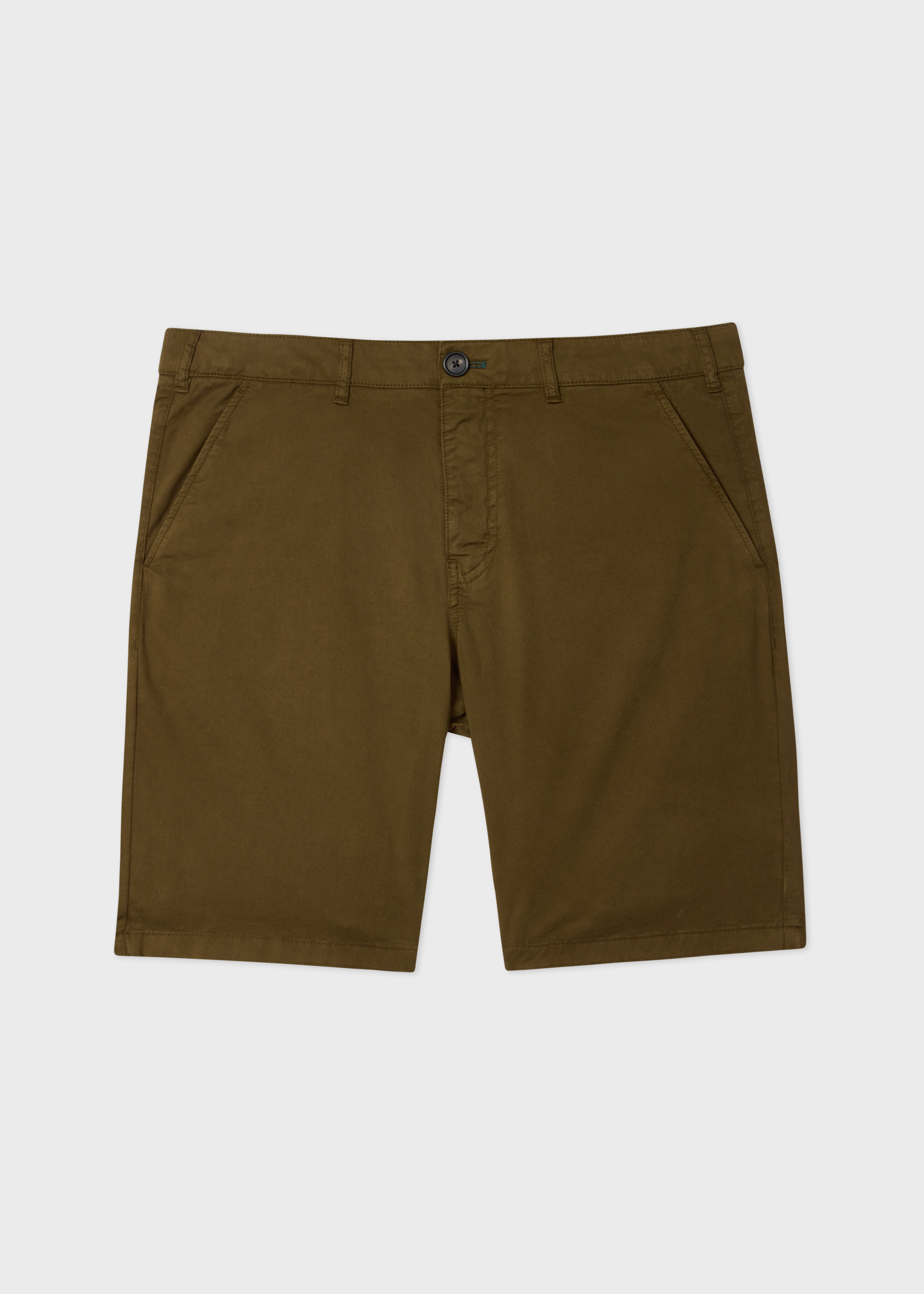 Dark Khaki Organic Cotton-Twill Shorts