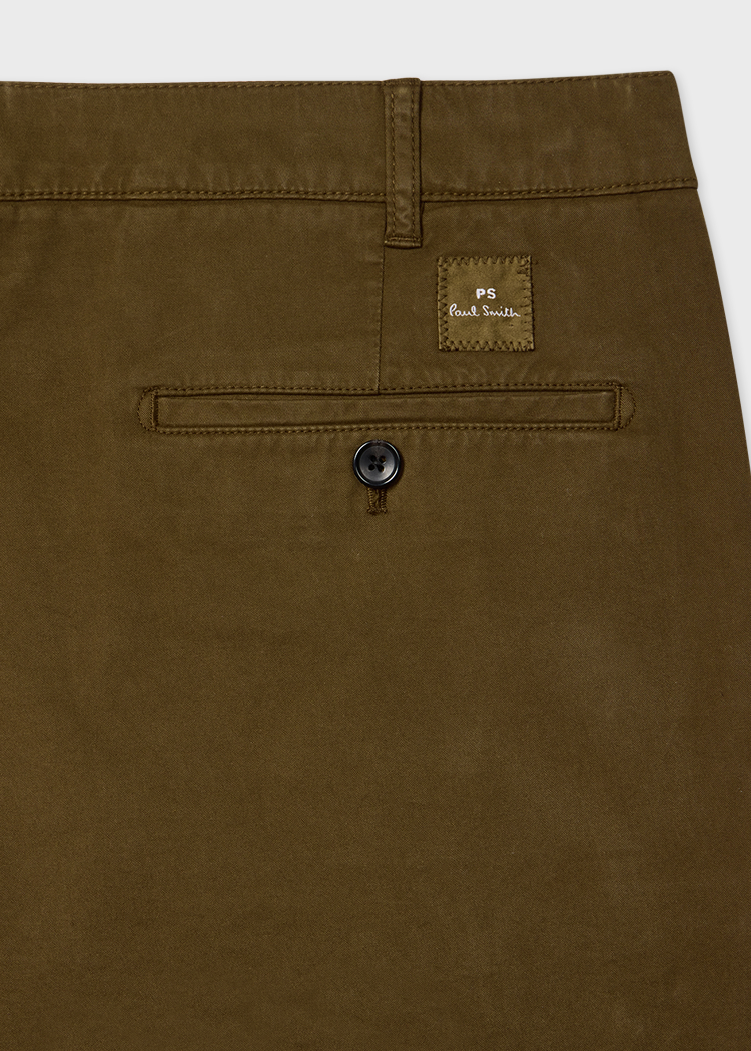 Dark Khaki Organic Cotton-Twill Shorts