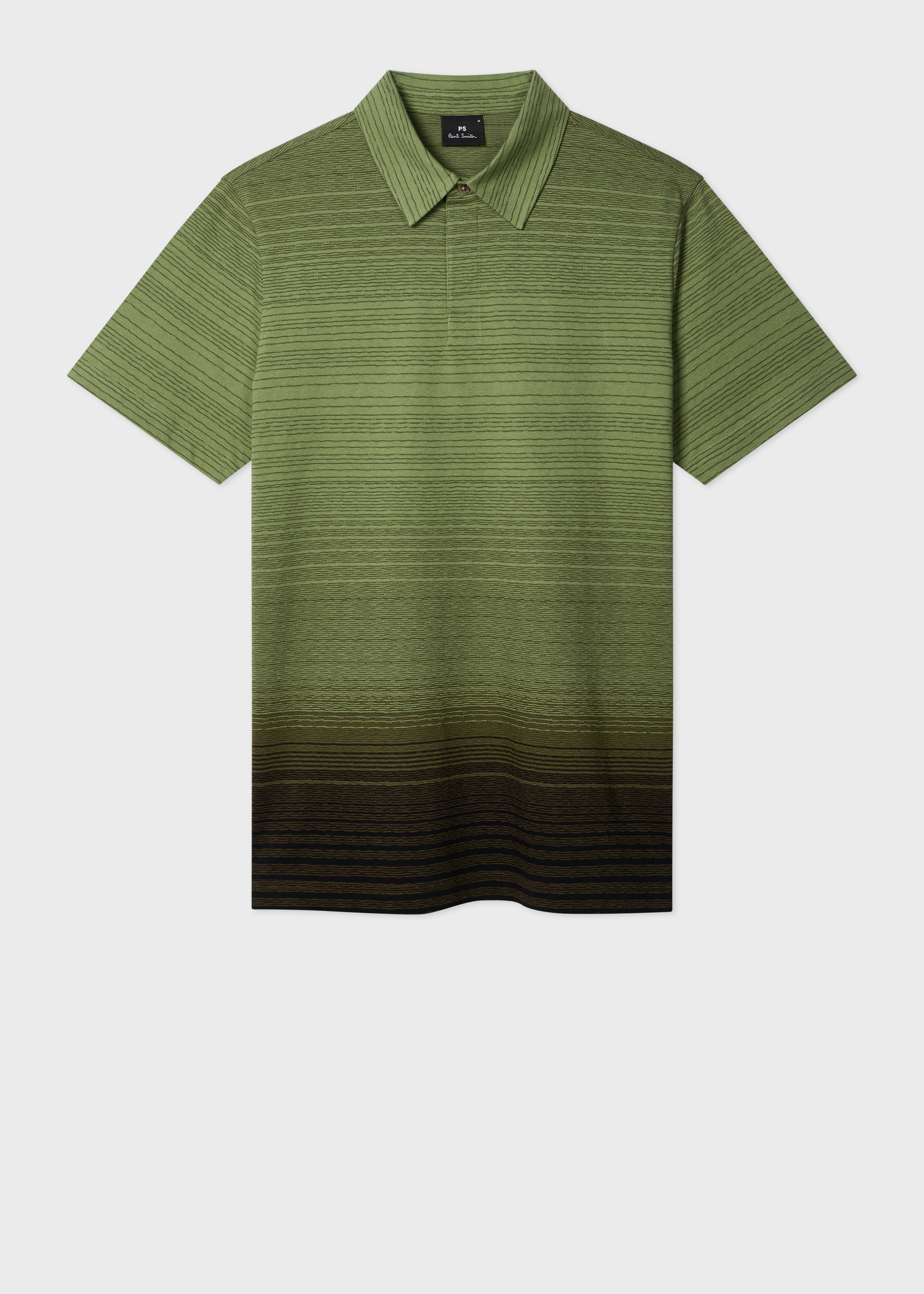 Khaki Gradient Stripe Polo Shirt
