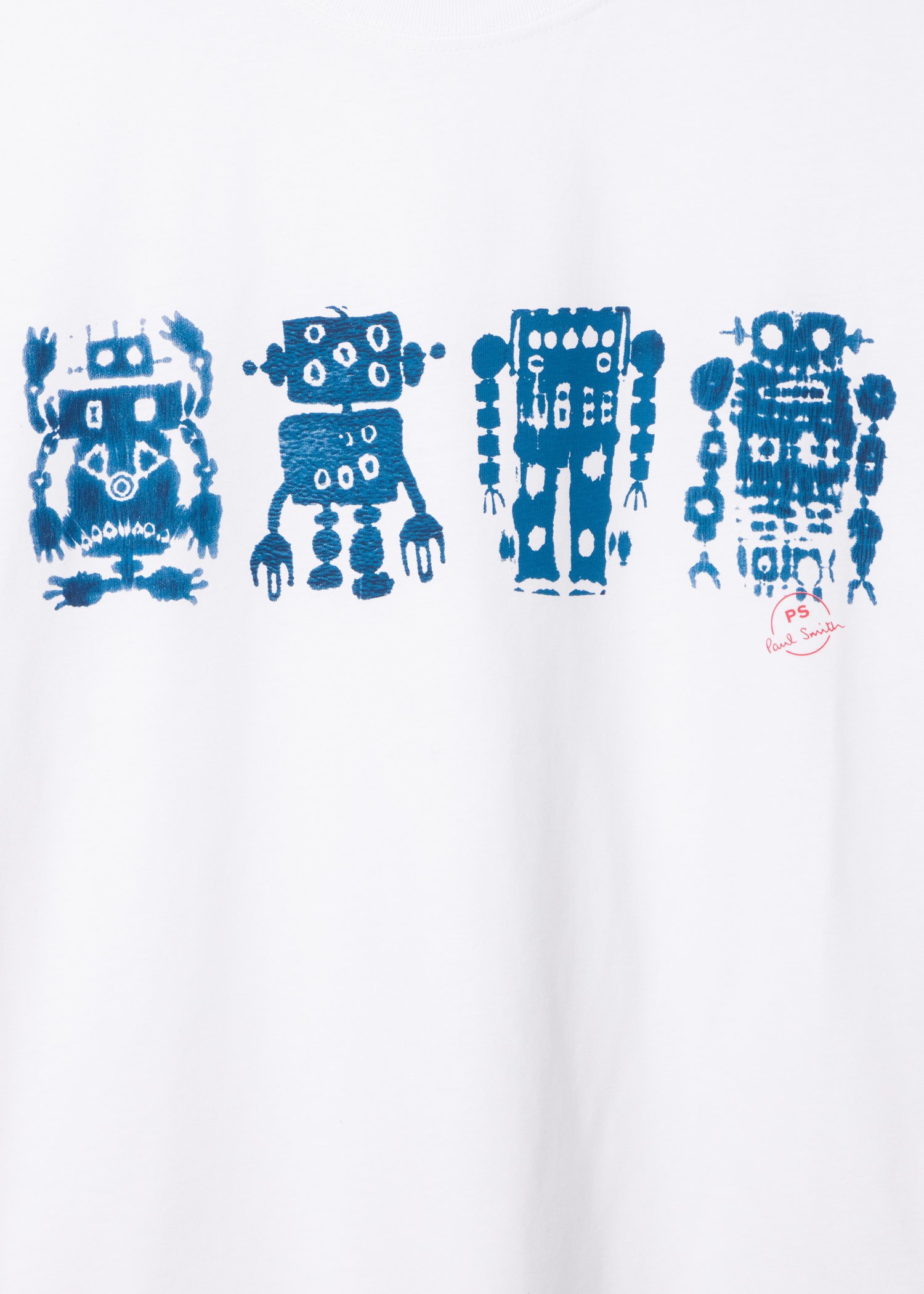White 'Screen Robot' Print T-Shirt