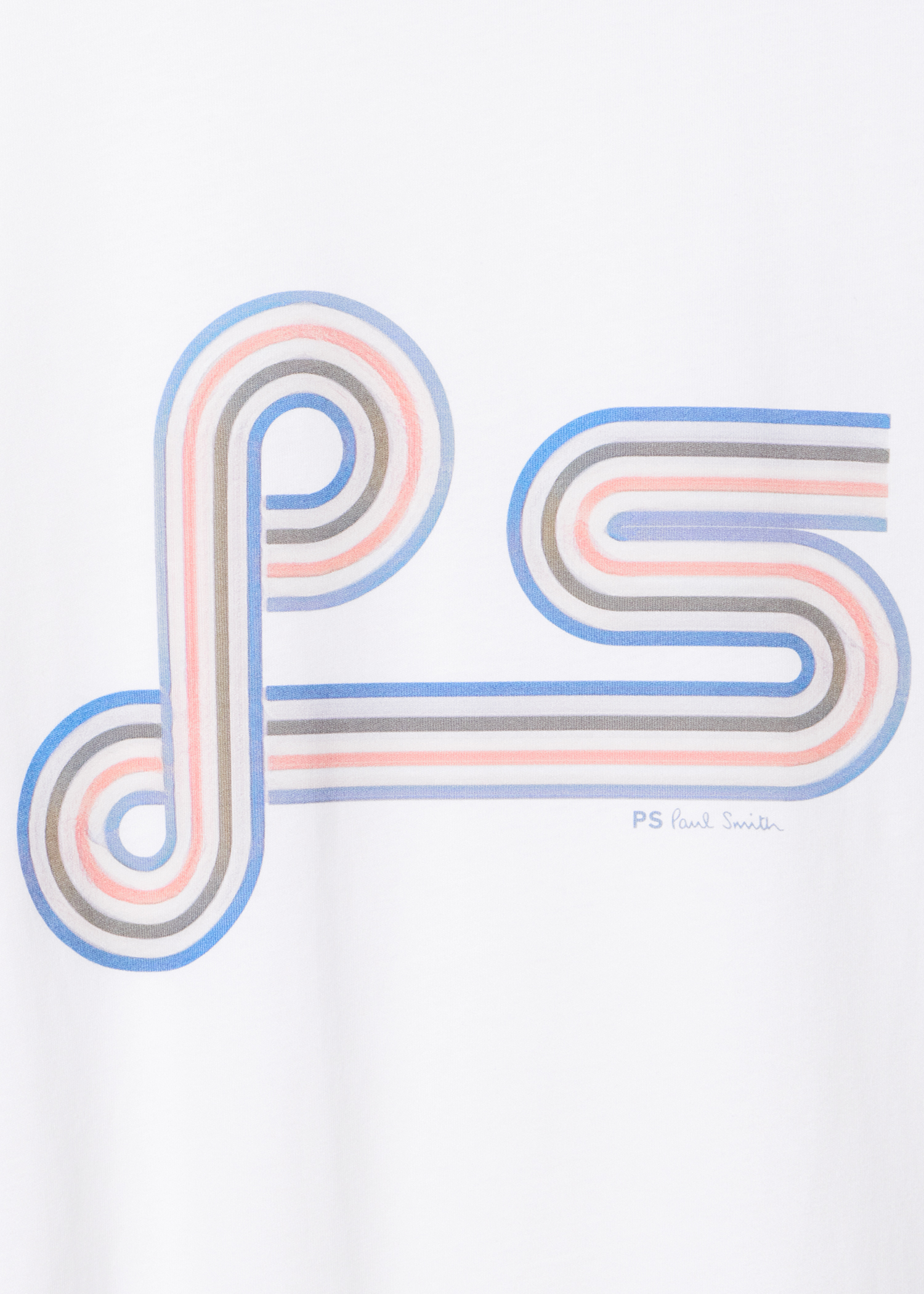White Organic Cotton 'PS' Spiral Print T-Shirt