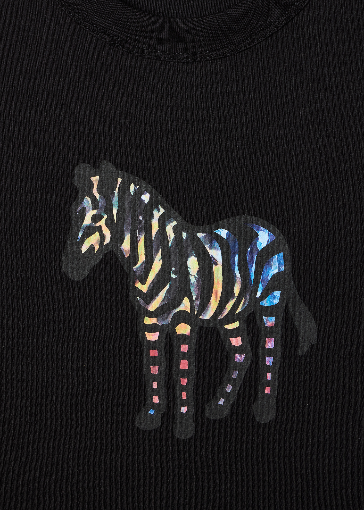 Black Multicolour Zebra Print T-Shirt