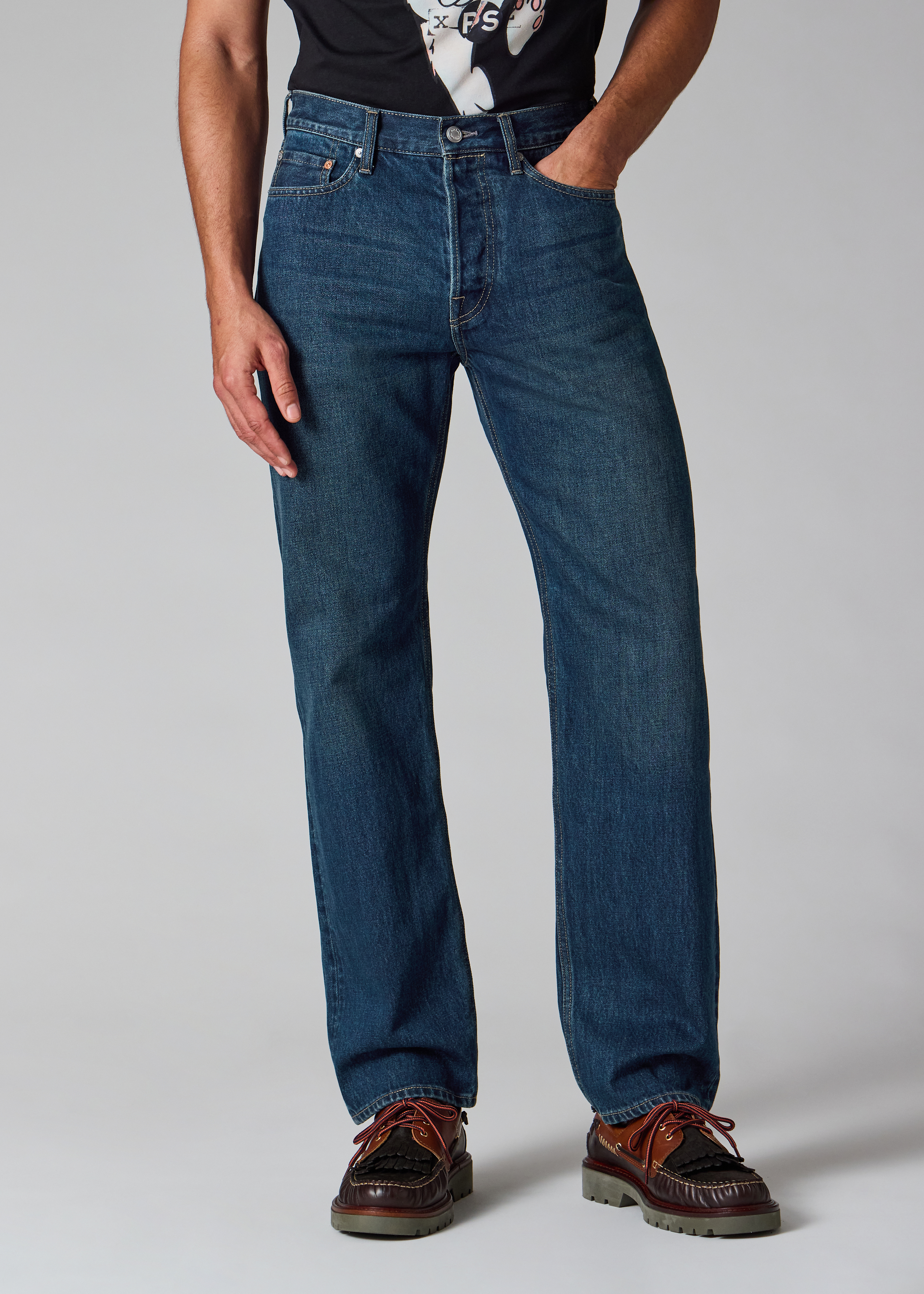 Straight-Fit Dark-Wash Jeans