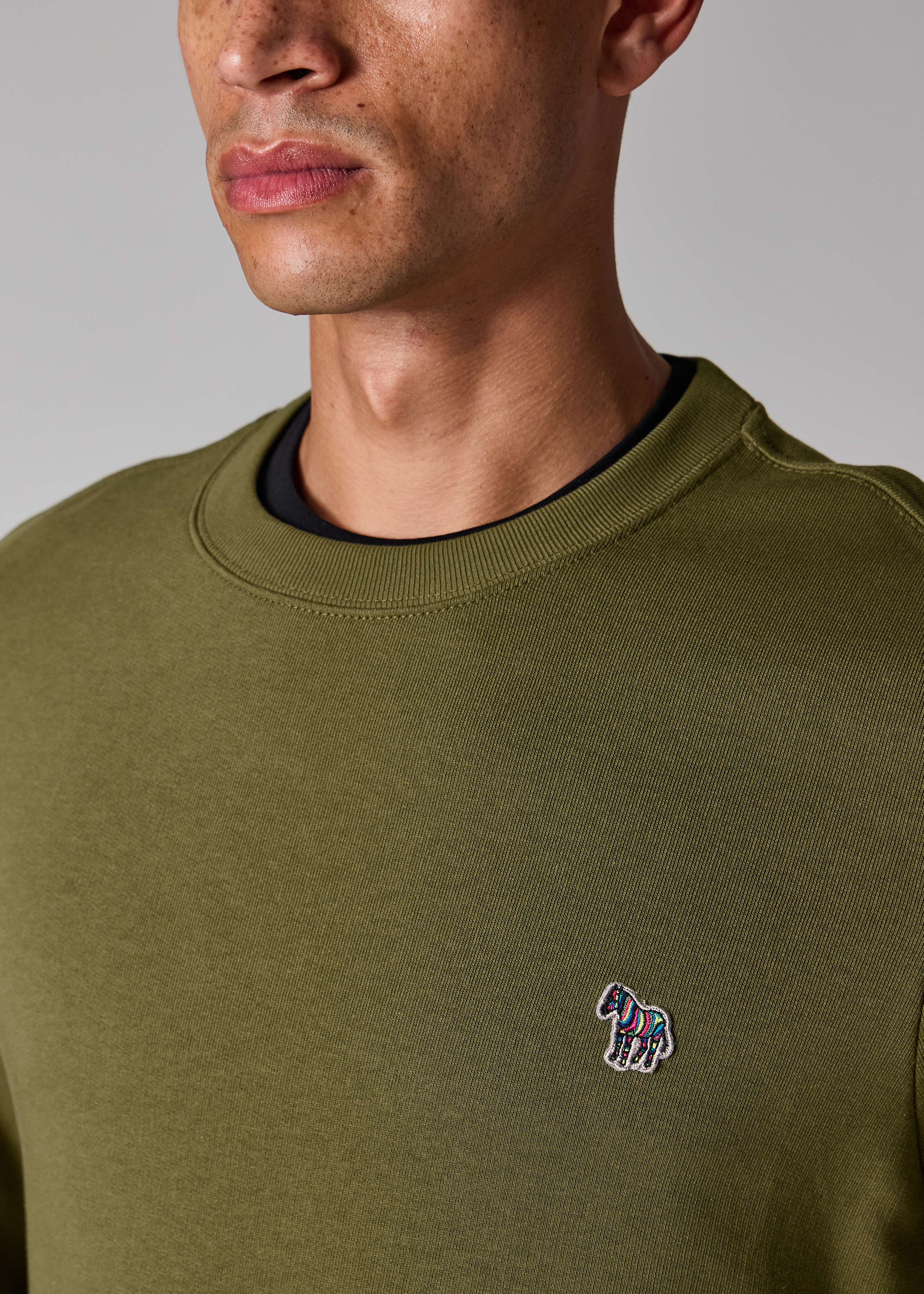 Khaki Organic Cotton Zebra Logo Sweatshirt