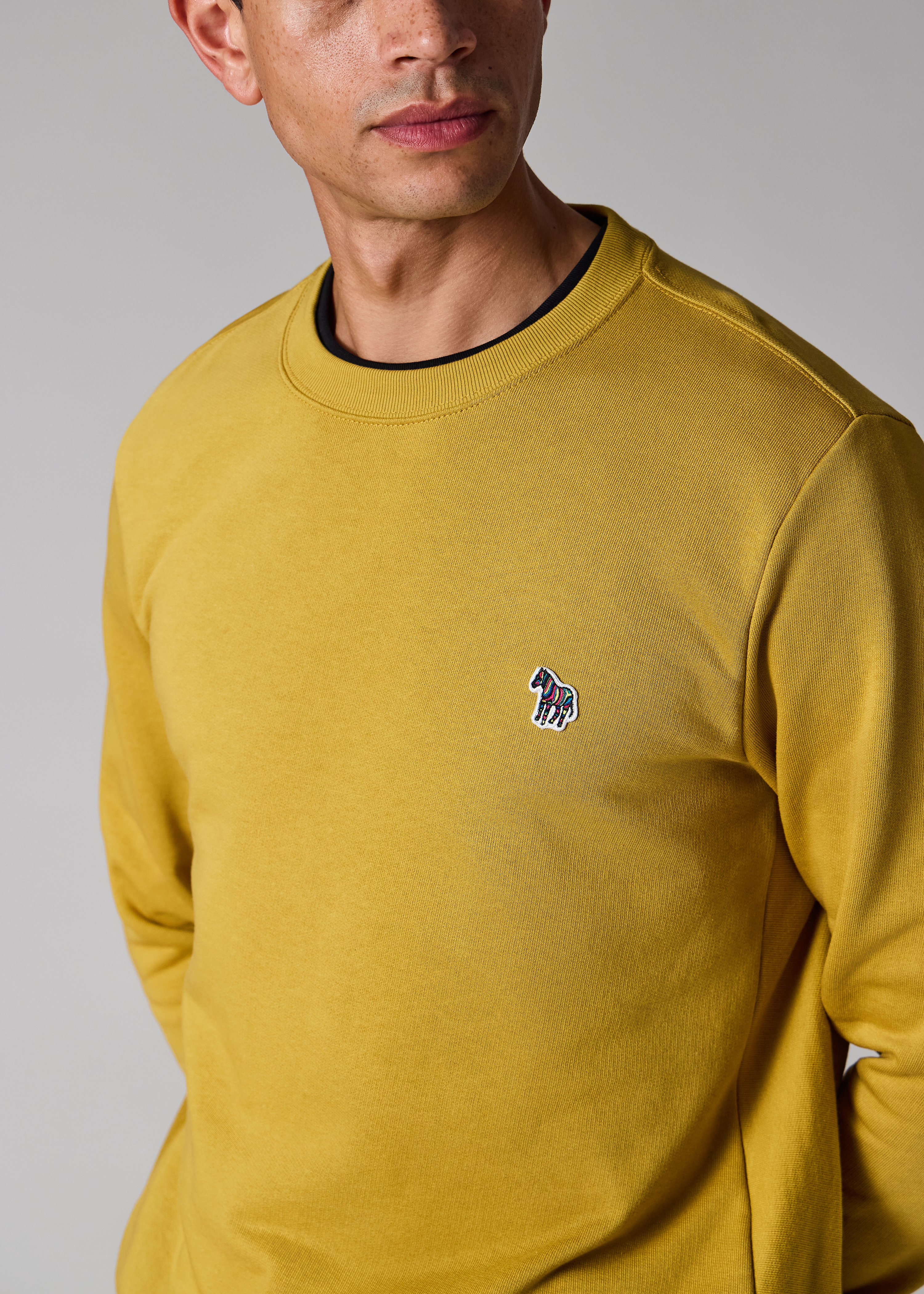 Yellow Organic Cotton Zebra Logo Sweatshirt