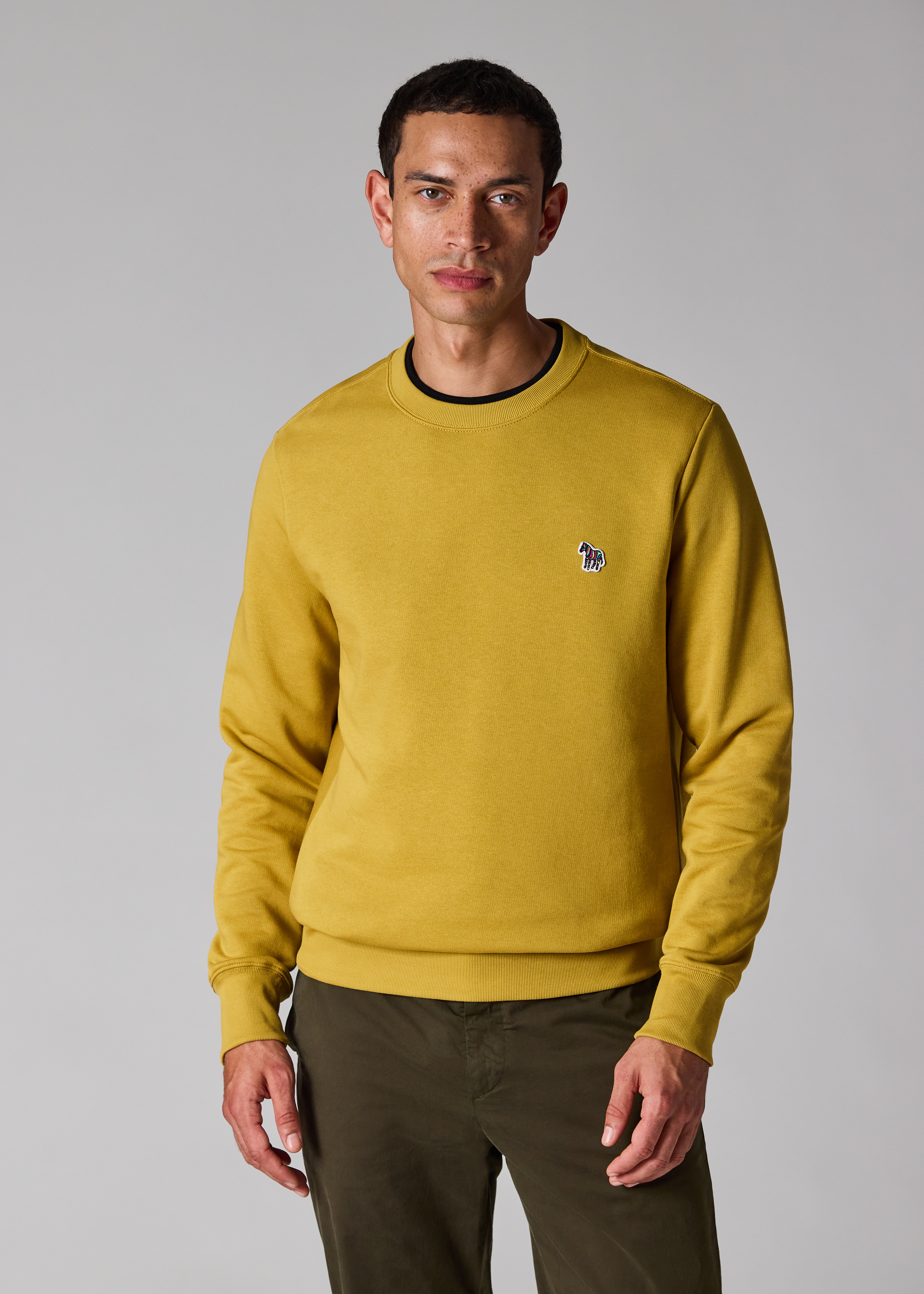 Yellow Organic Cotton Zebra Logo Sweatshirt