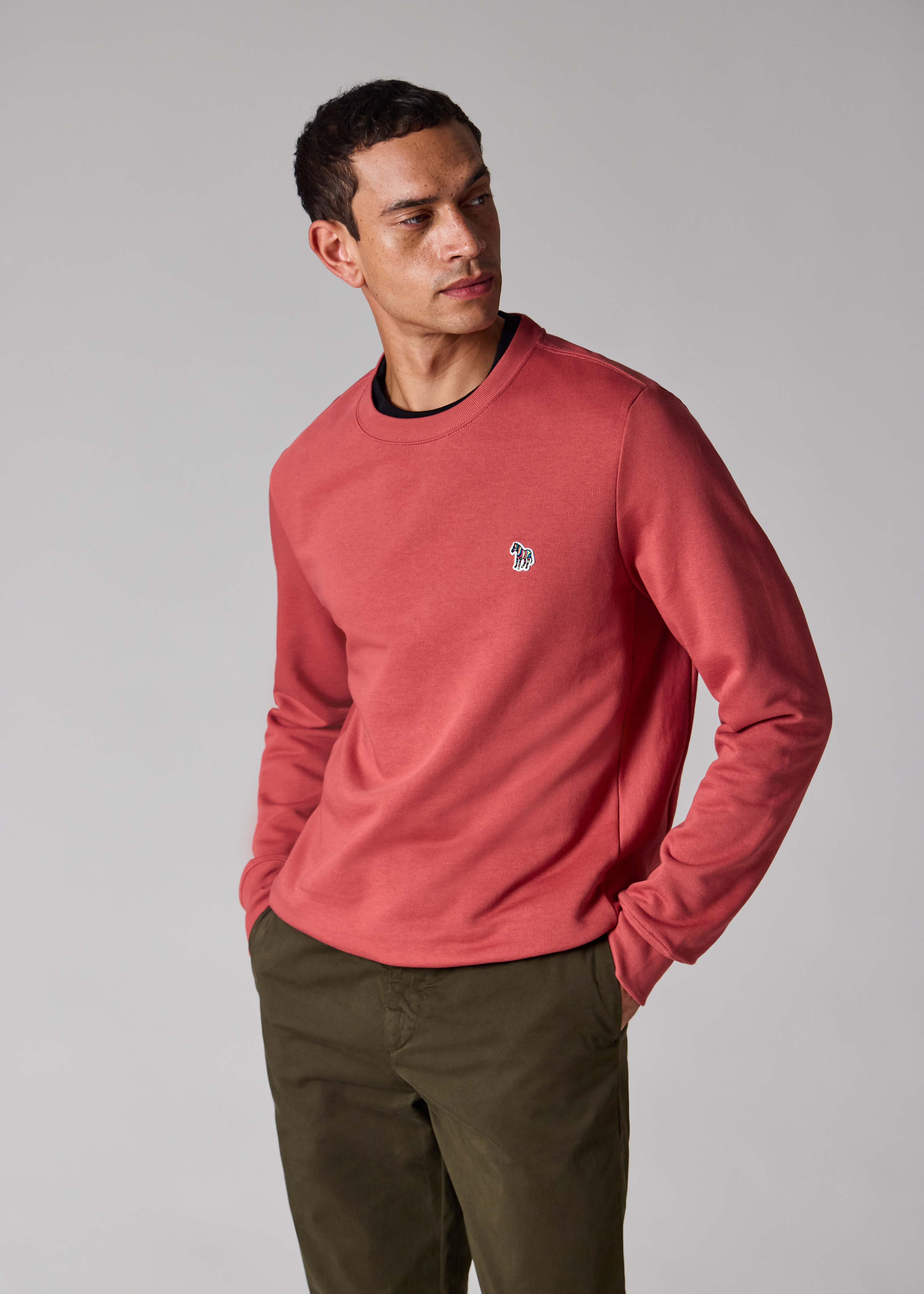 Soft Pink Organic Cotton Zebra Logo Sweatshirt