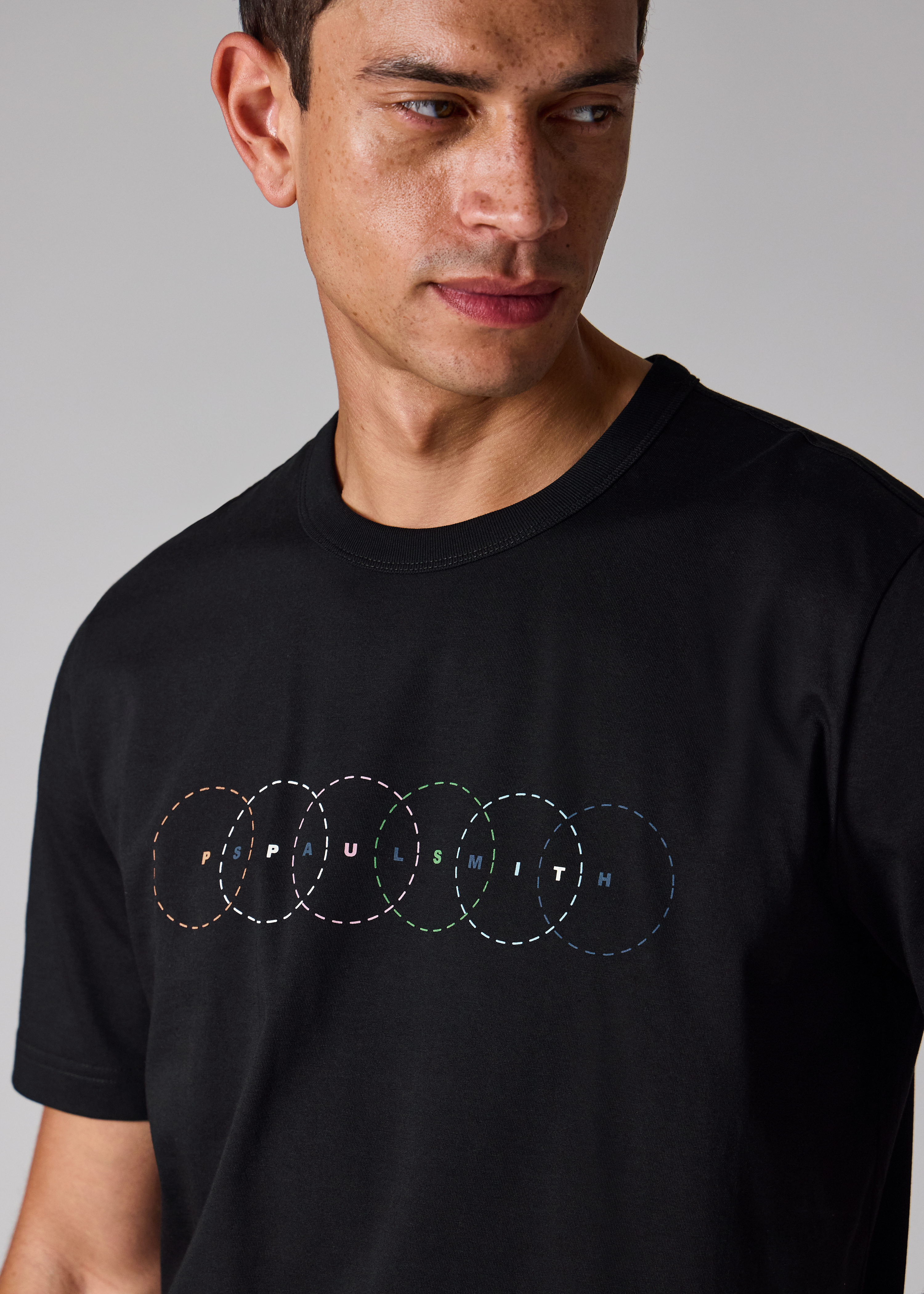 Black Multi Circles Print T-Shirt