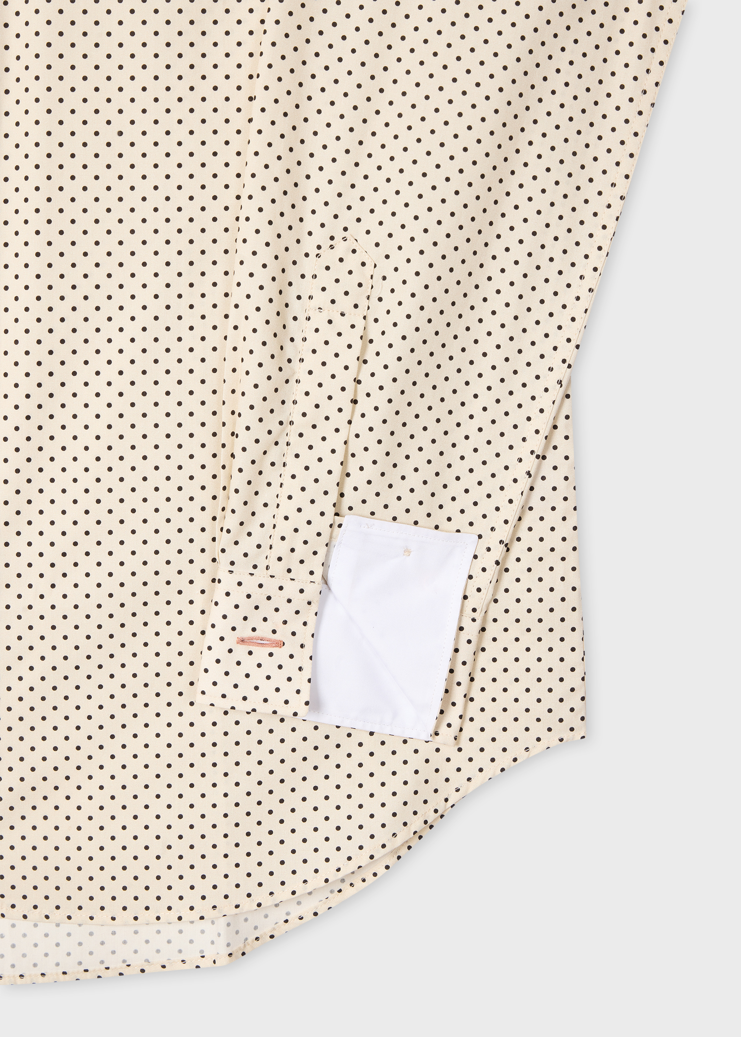 Slim-Fit Ecru Polka Dot Shirt