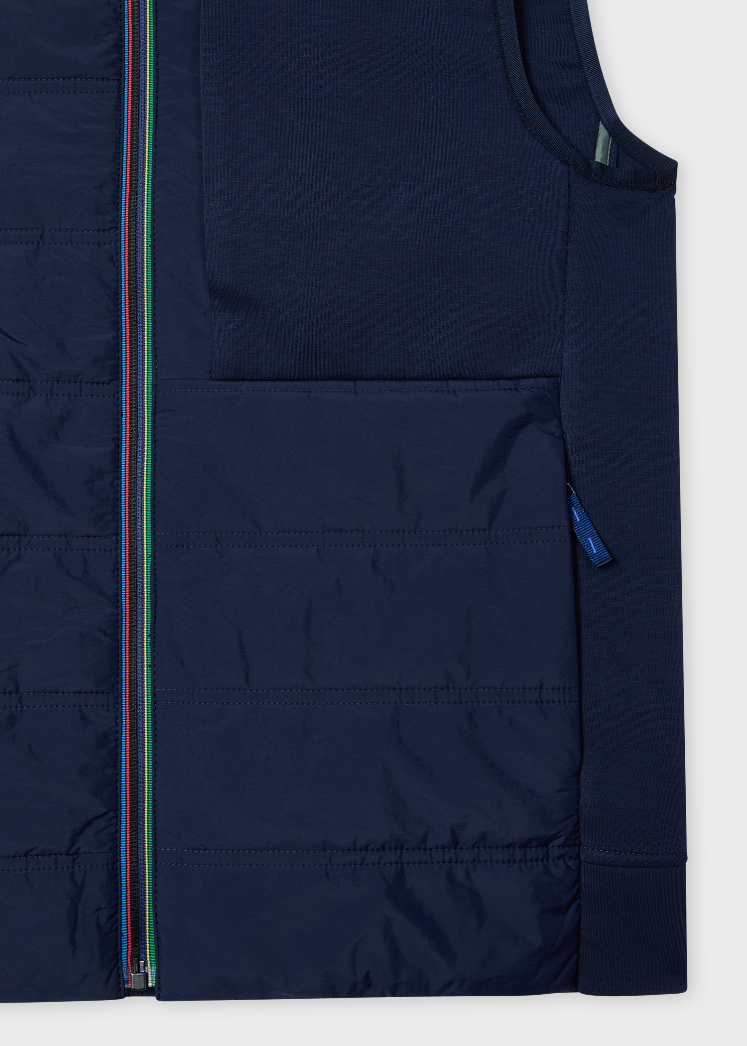 Navy Quilted Mixed Media Gilet