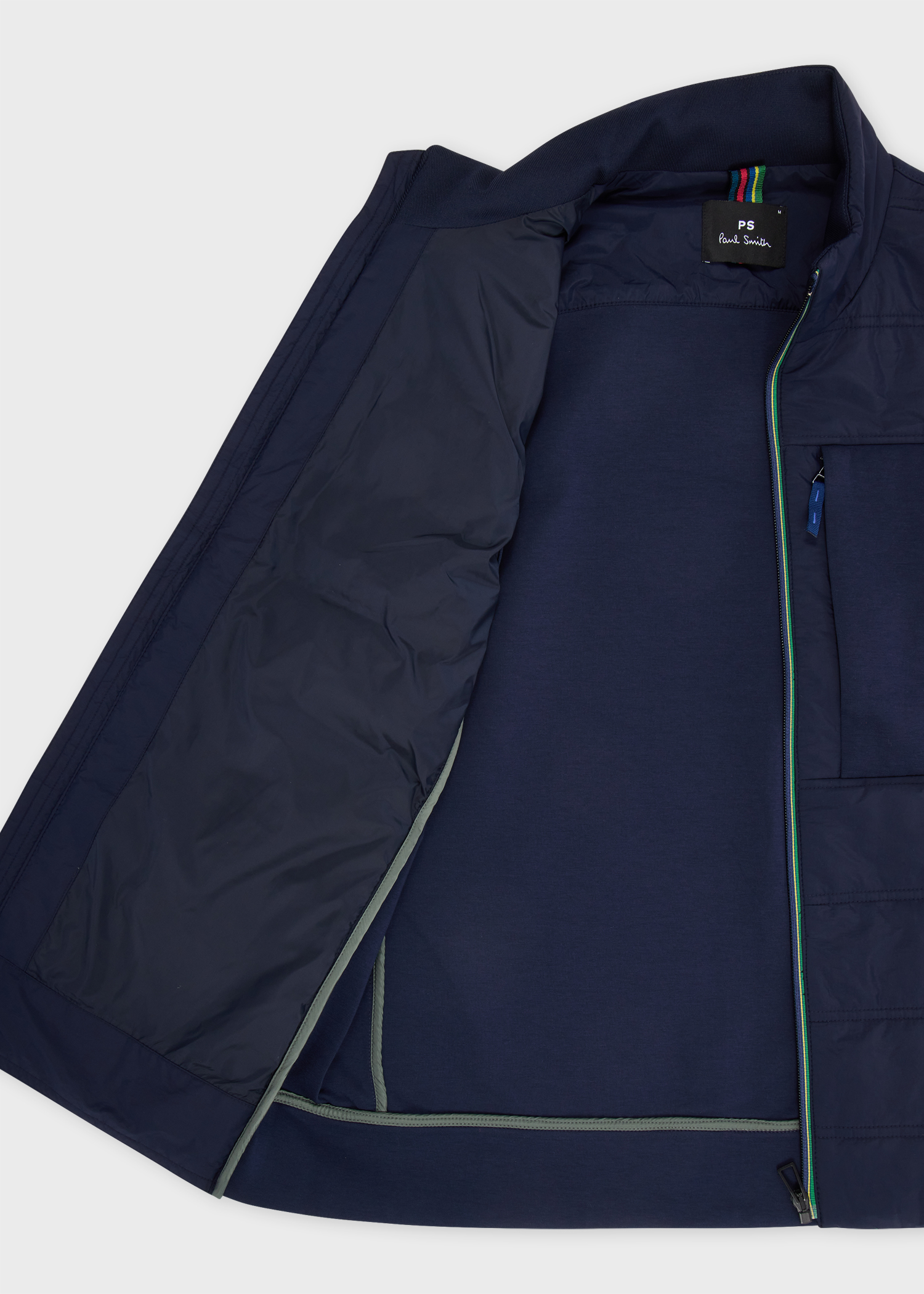 Navy Quilted Mixed Media Gilet