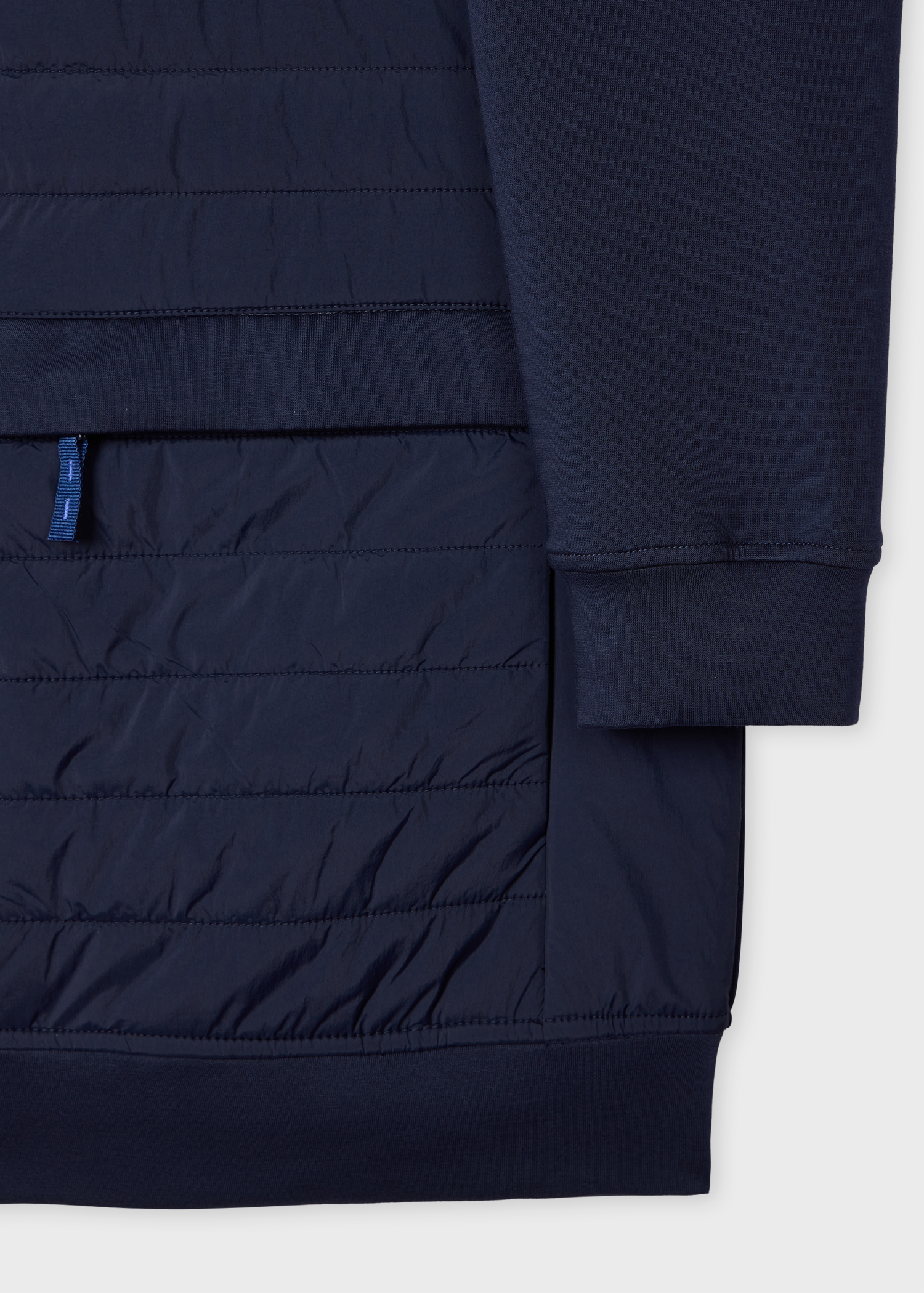 Navy Quilted Mixed Media Jacket