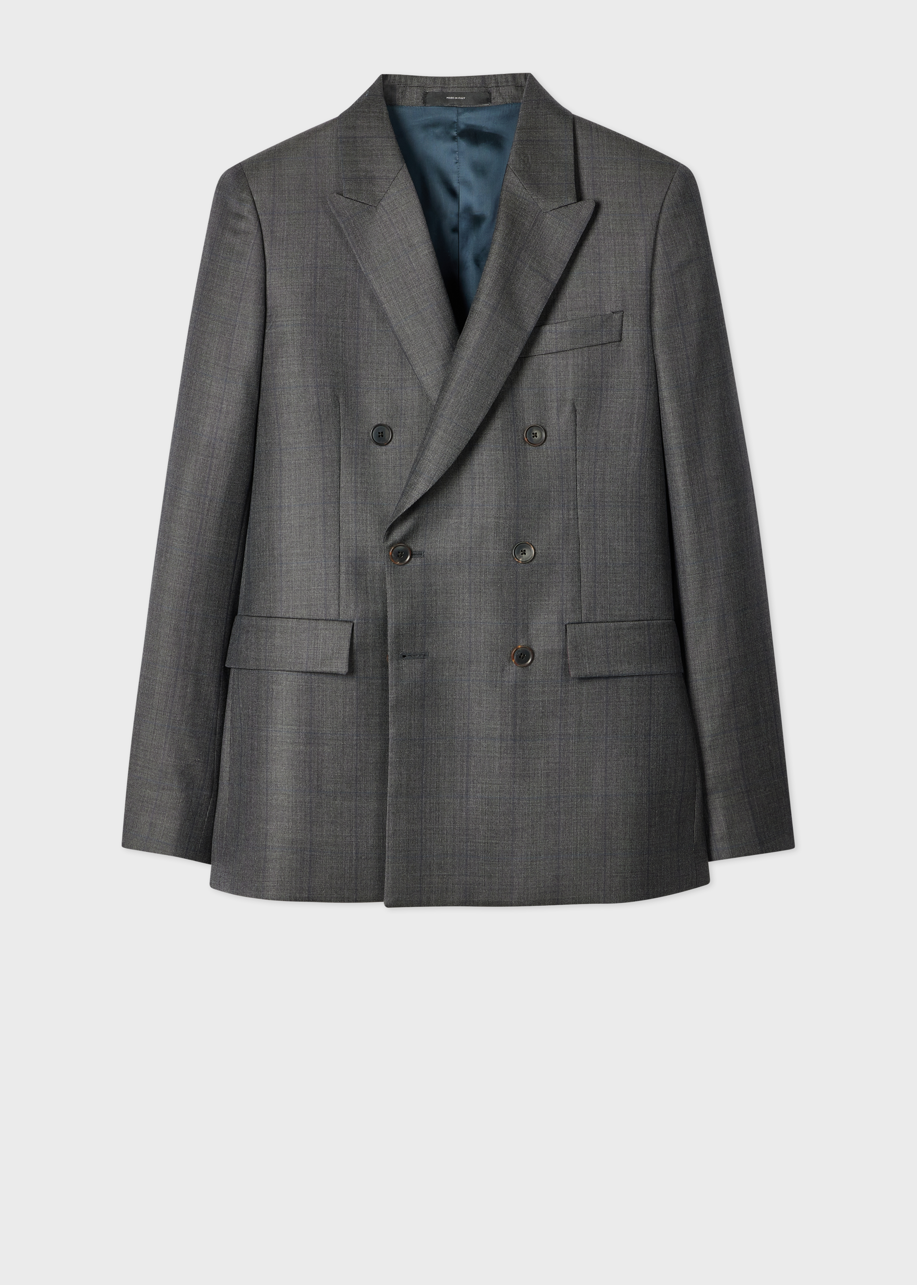 The Soho - Grey Check Wool Double-Breasted Blazer