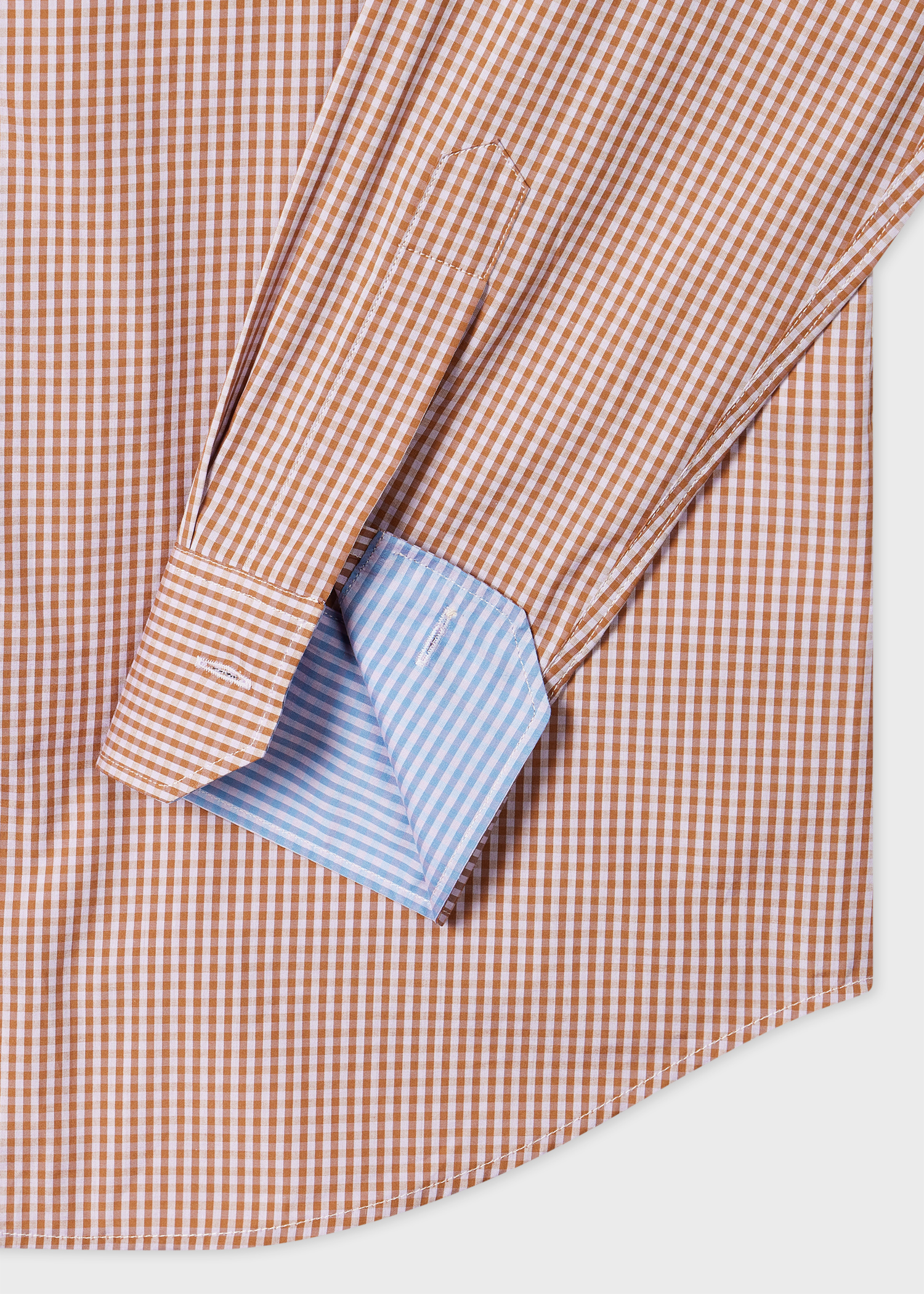 Tailored-Fit Rust Gingham Shirt