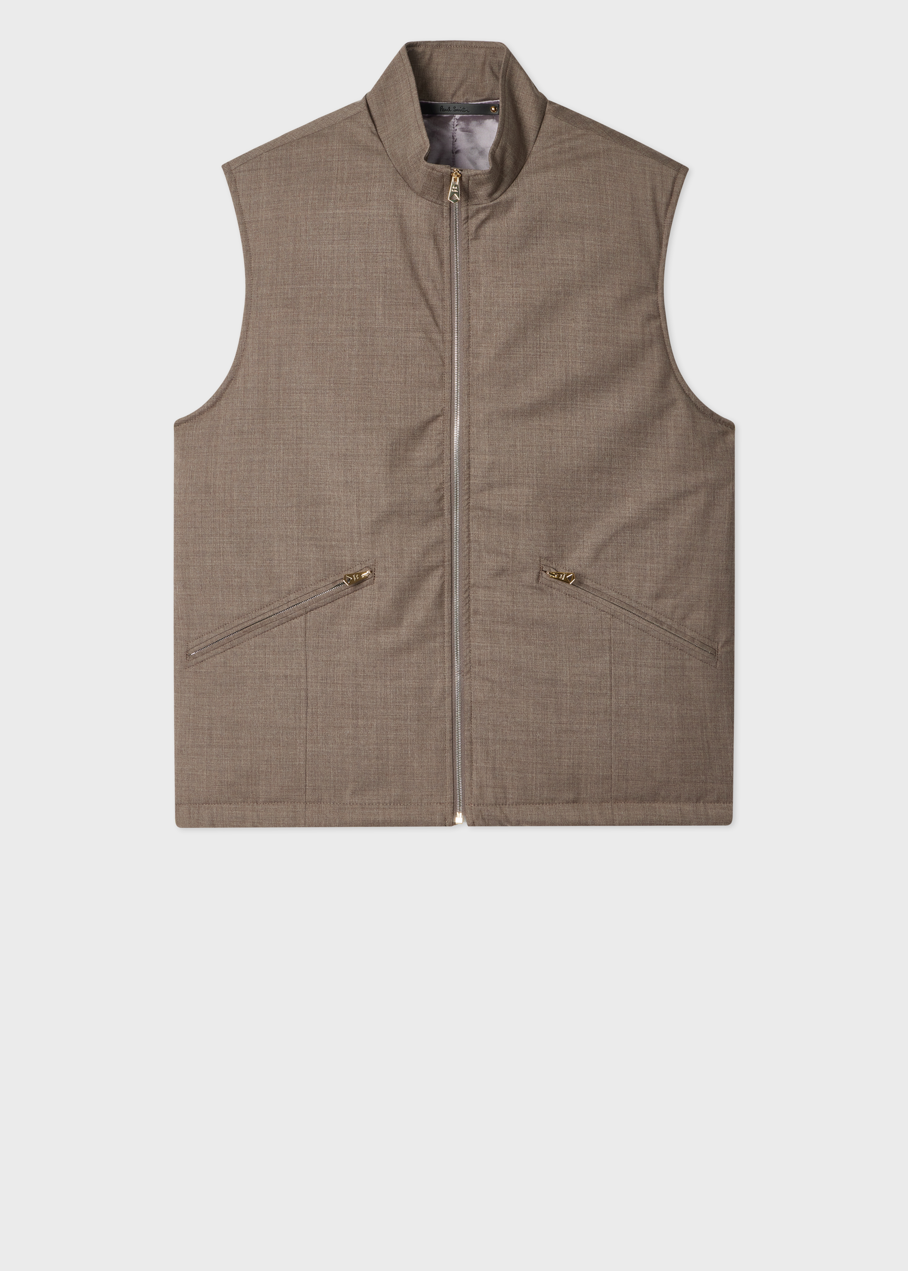 Brown Melange 'Storm System' Wool Gilet