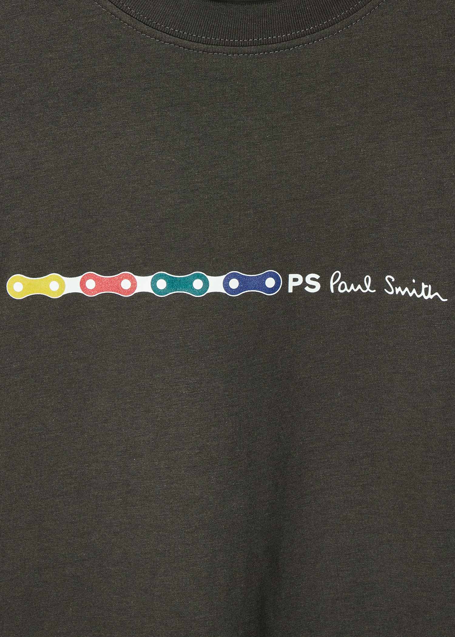 Dark Grey 'Bike Chain' Print T-Shirt