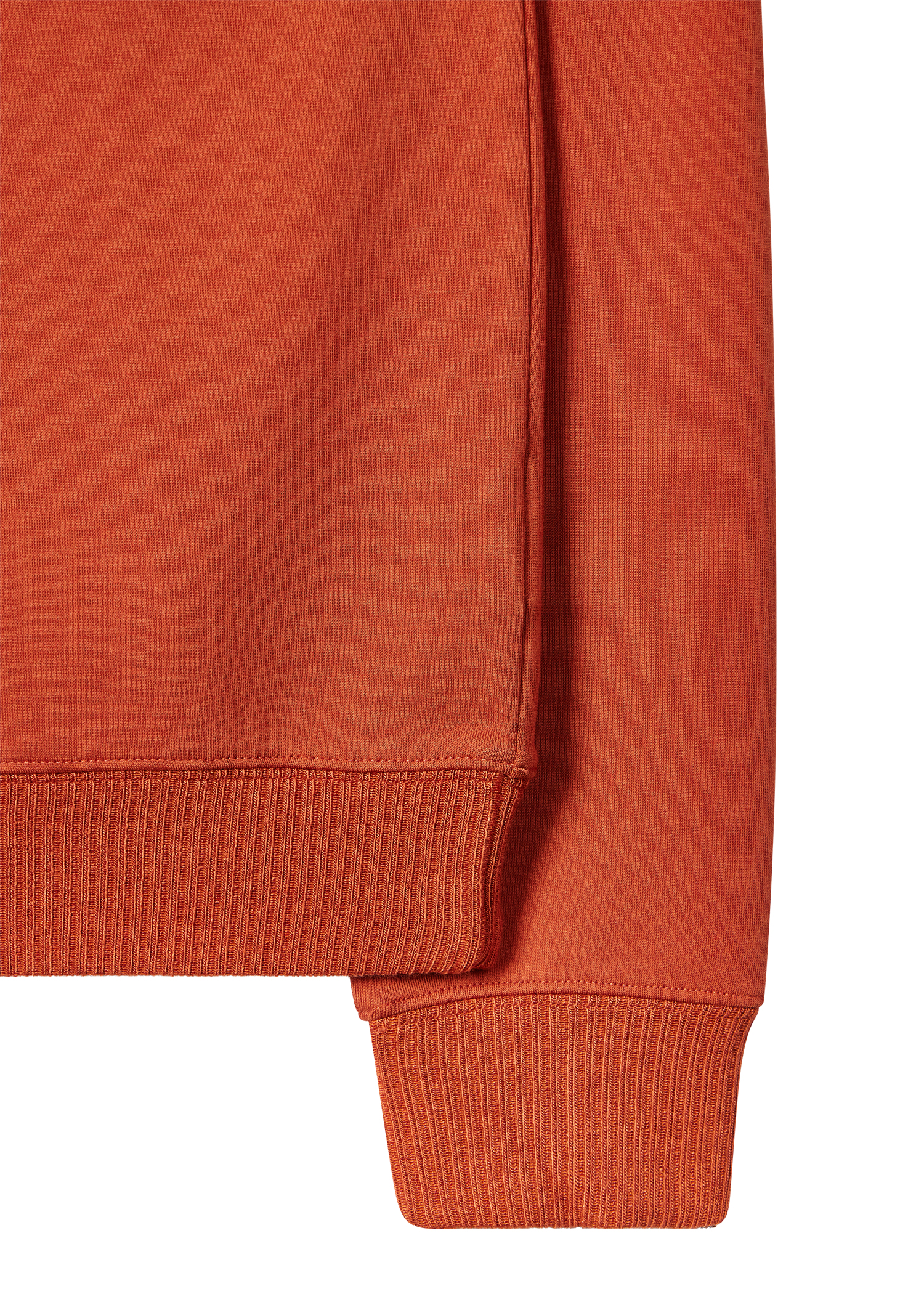 Rust Orange Embossed 'Happy' Crew Neck Sweater