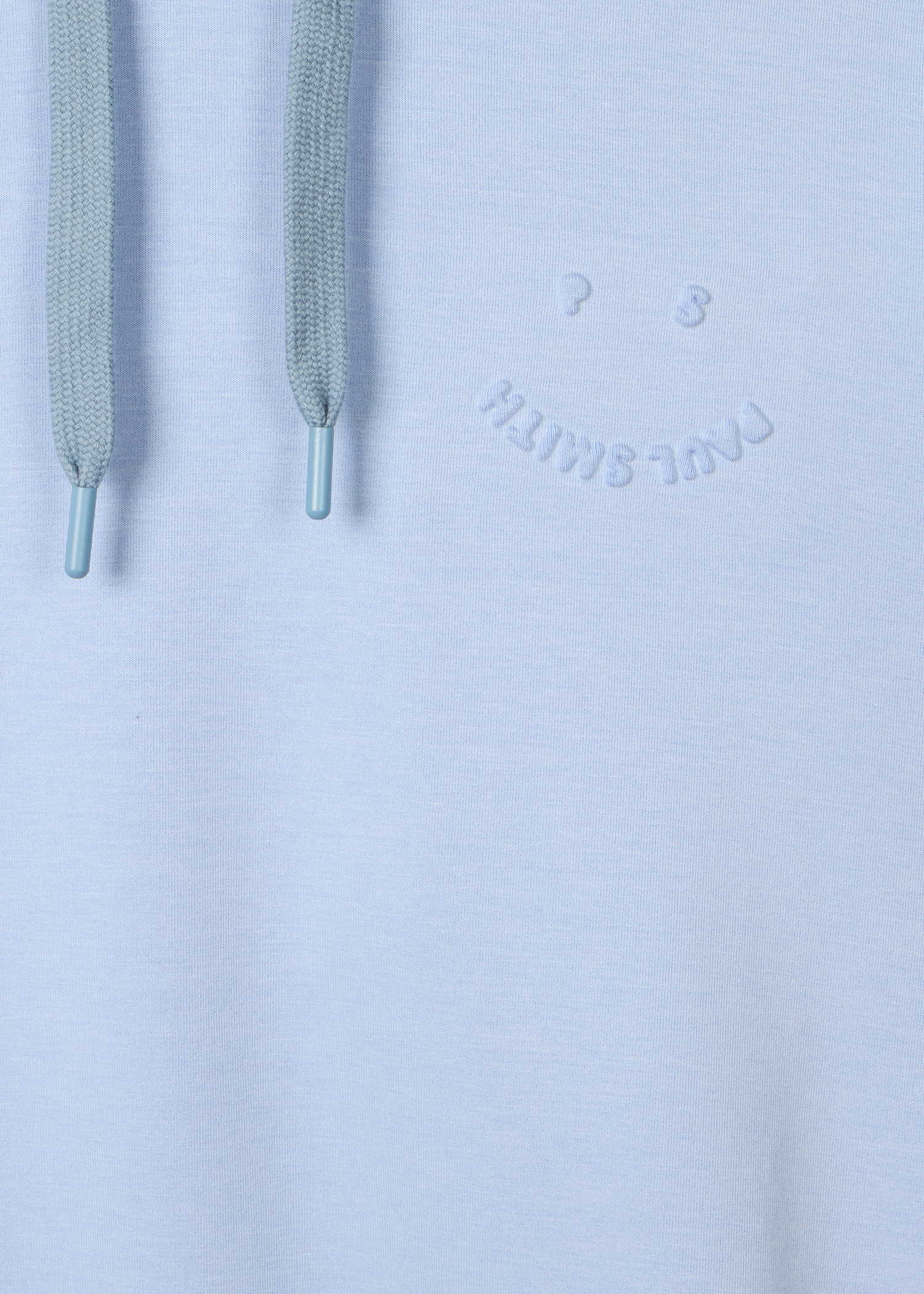 Light Blue Embossed 'Happy' Hoodie