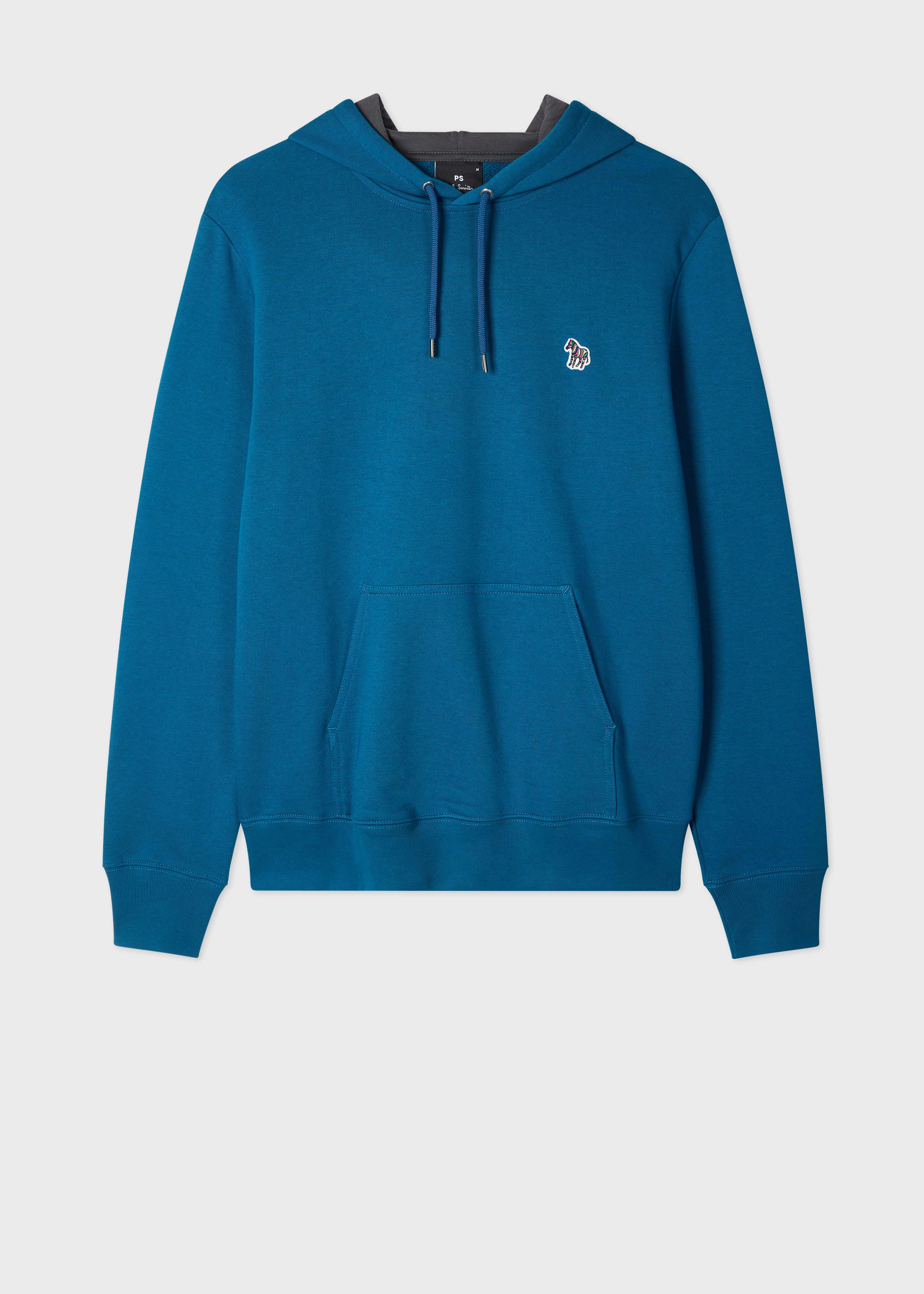 Regular-Fit Mid Blue 'Zebra' Organic Cotton Hoodie