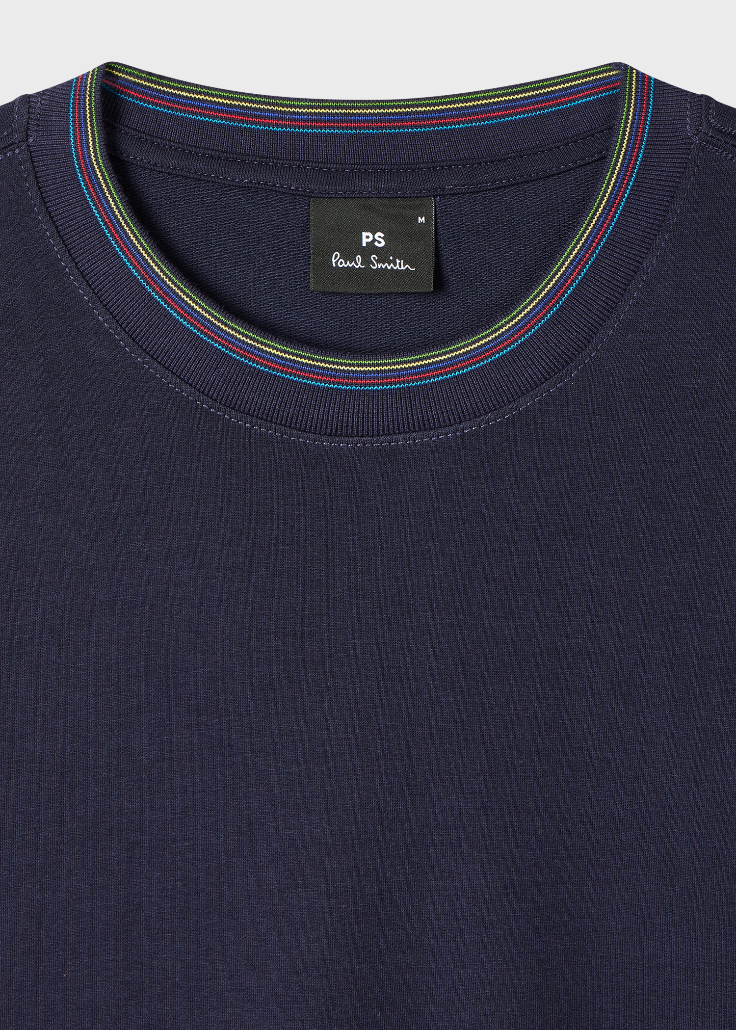 Navy Cotton-Blend T-Shirt with 'Sports Stripe' Tipping