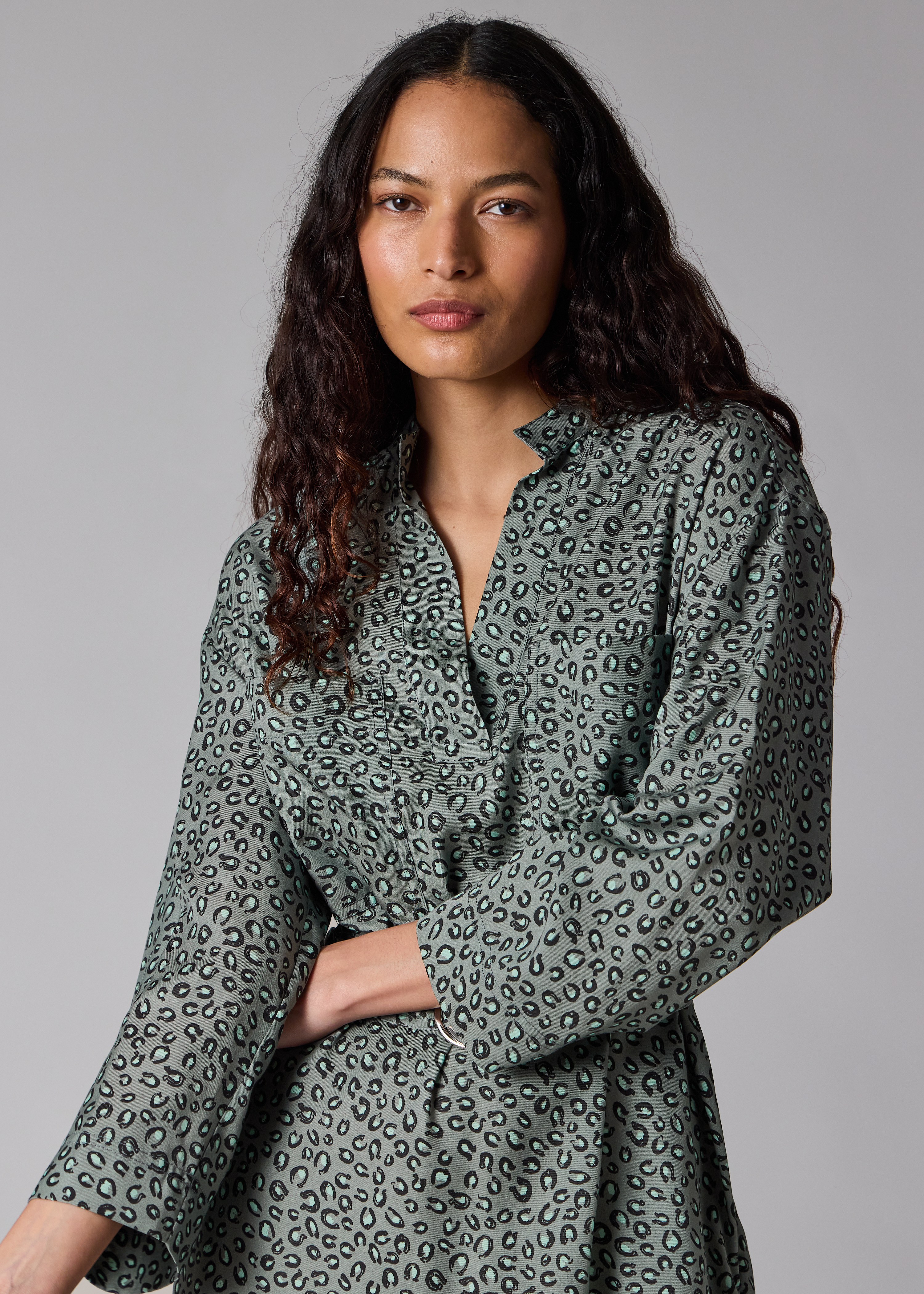 Women's Blue 'Animal' Print Dress