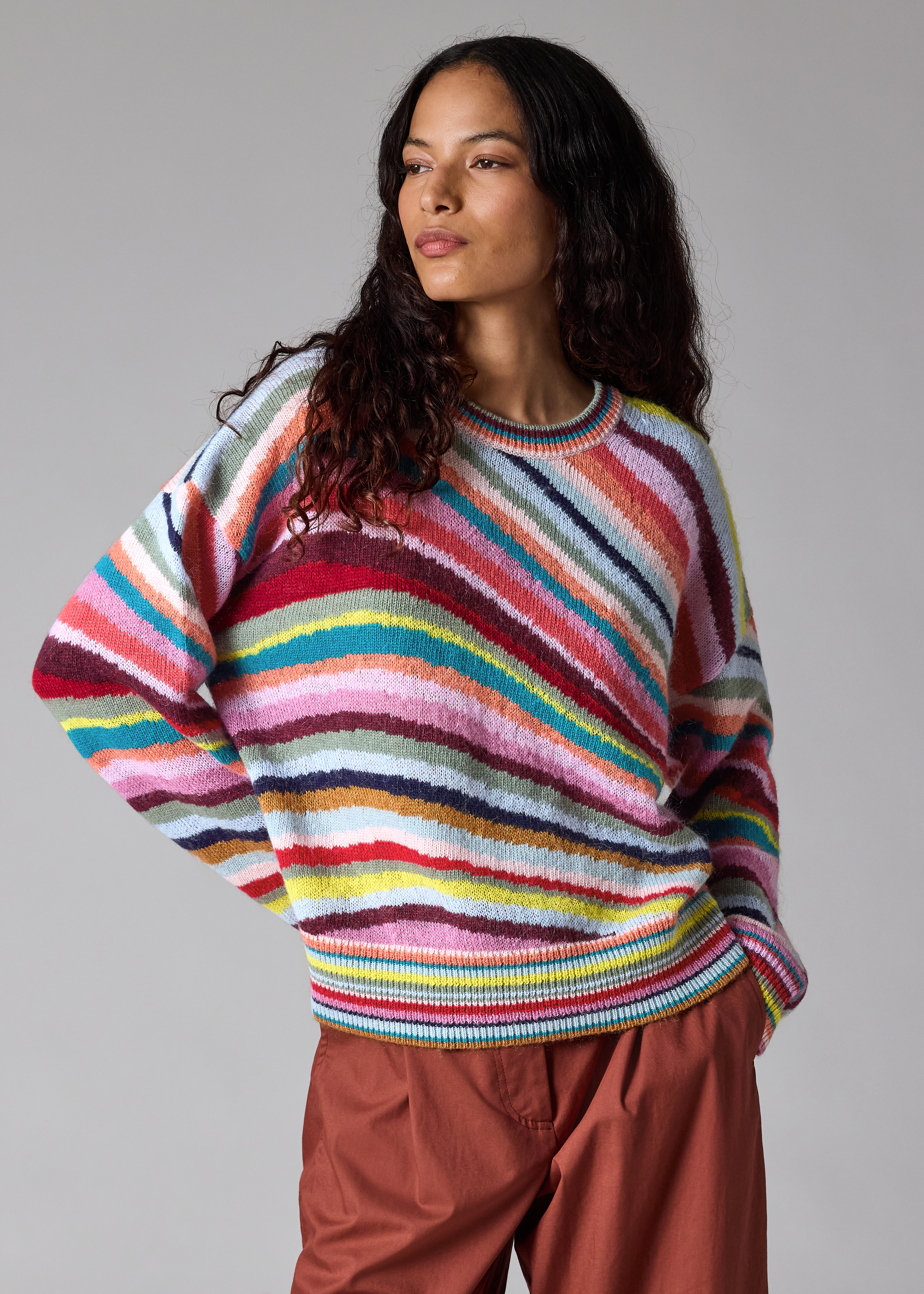 Women's 'Swirl' Wool-Mohair Knitted Sweater