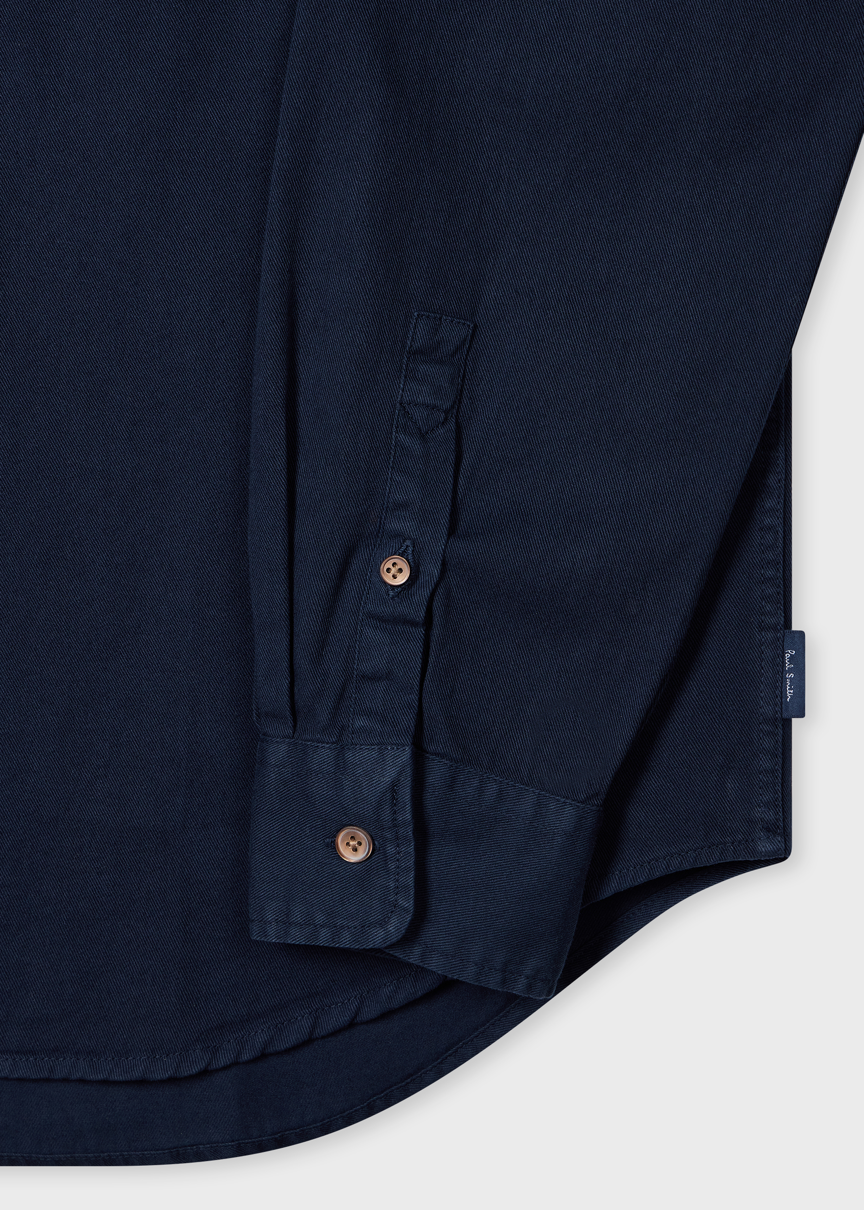 Navy Cotton-Twill Shirt With 'Stitch Stripe' Embroidery