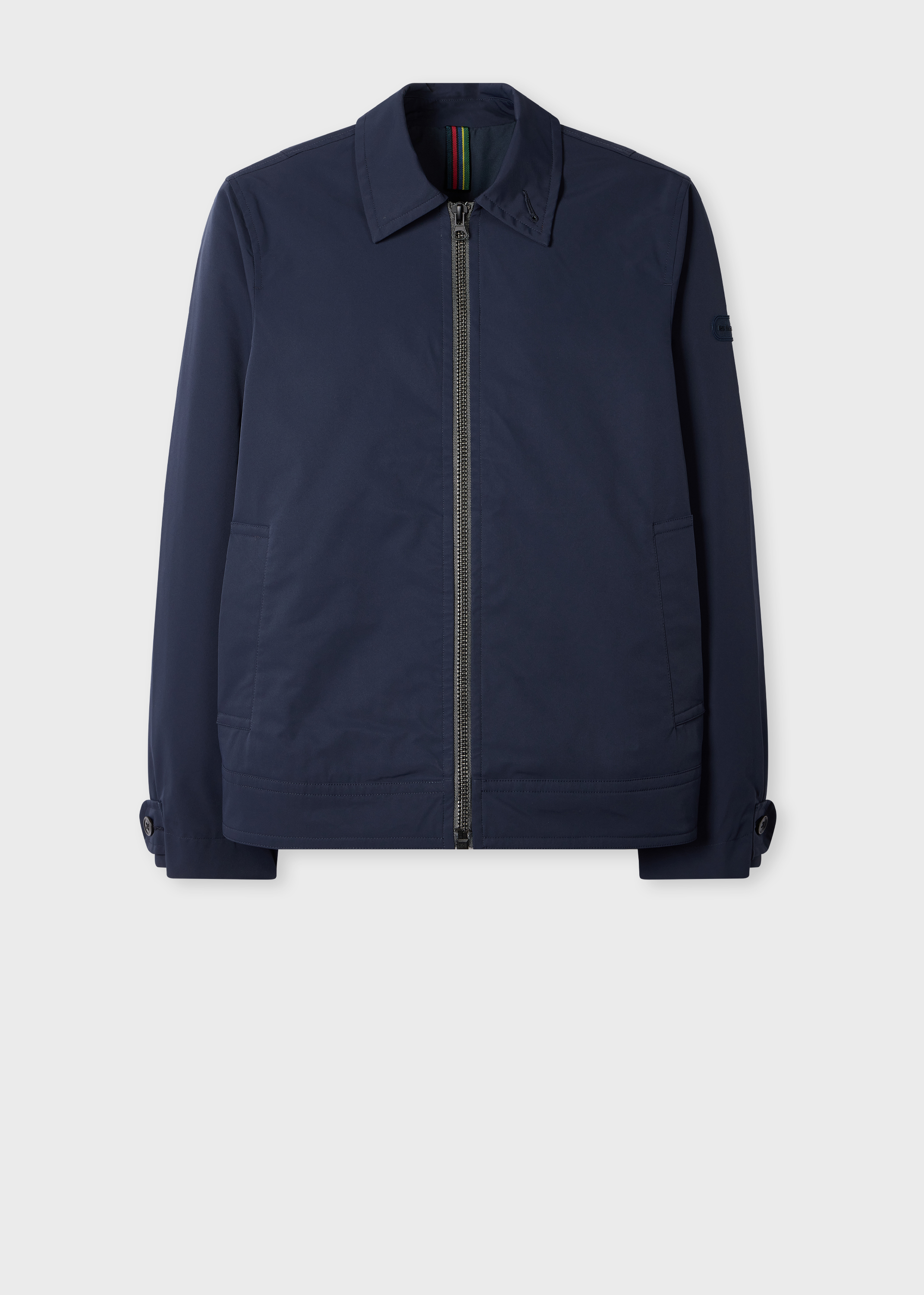 Navy Recycled Polyester Zip Blouson Jacket