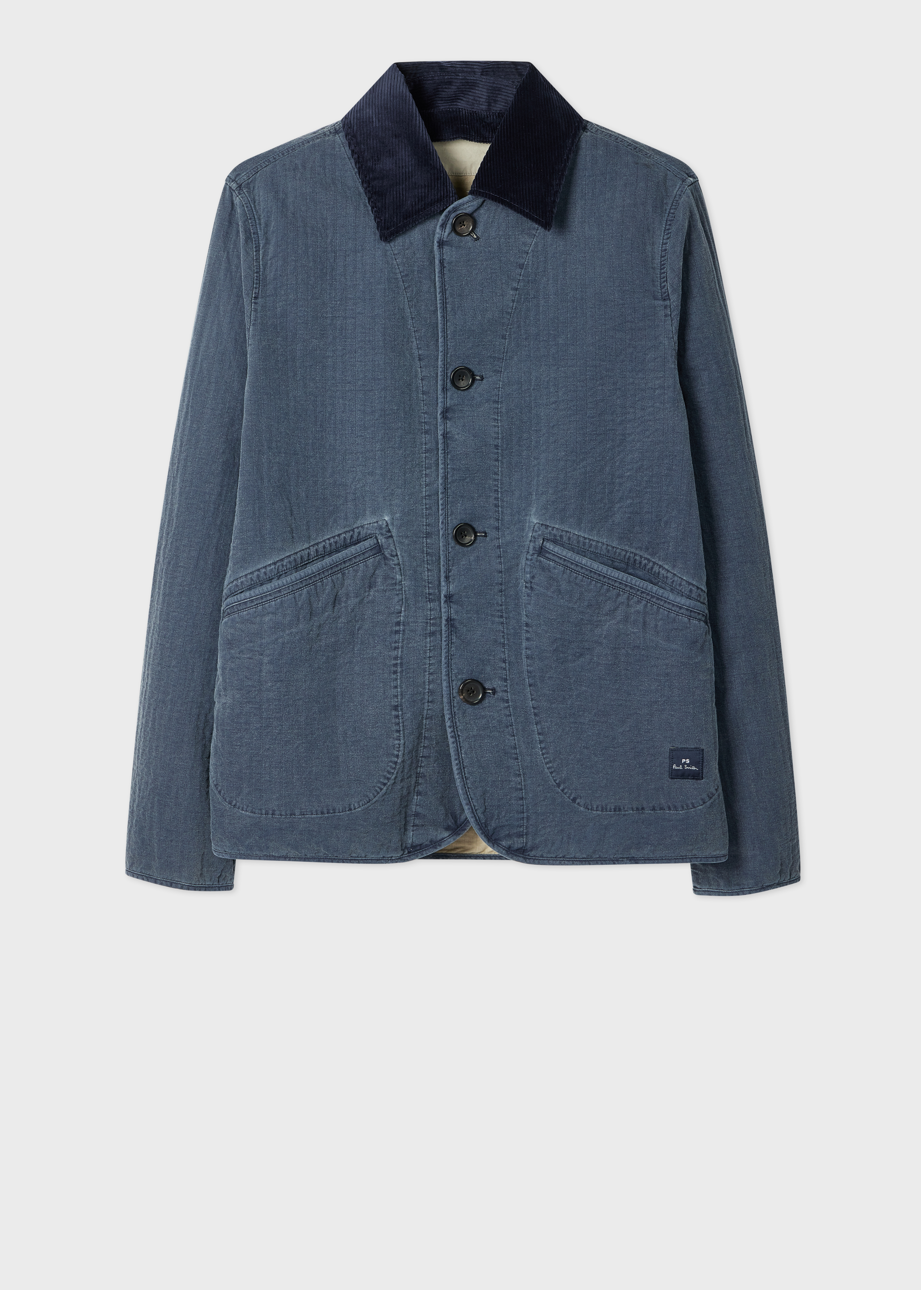 Washed Indigo Self-Quilted Cotton Jacket