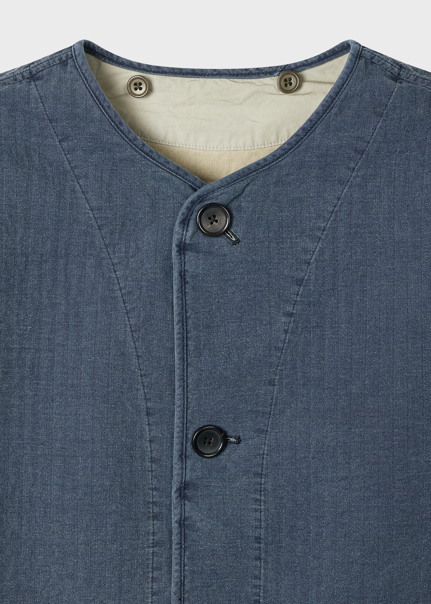 Washed Indigo Self-Quilted Cotton Jacket