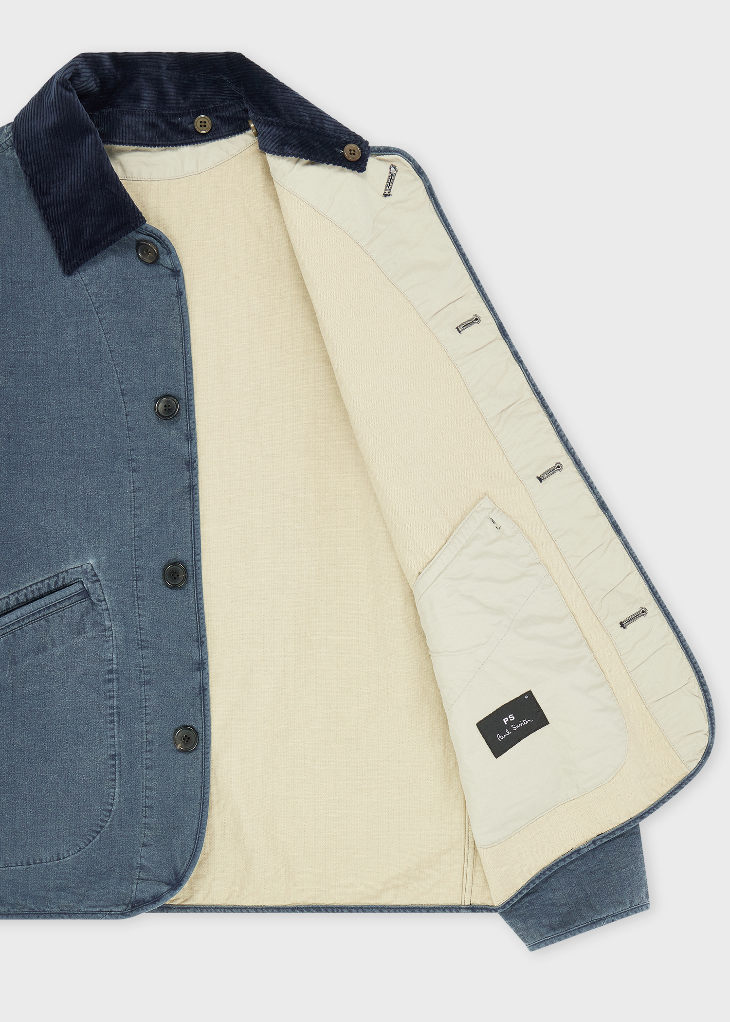 Washed Indigo Self-Quilted Cotton Jacket