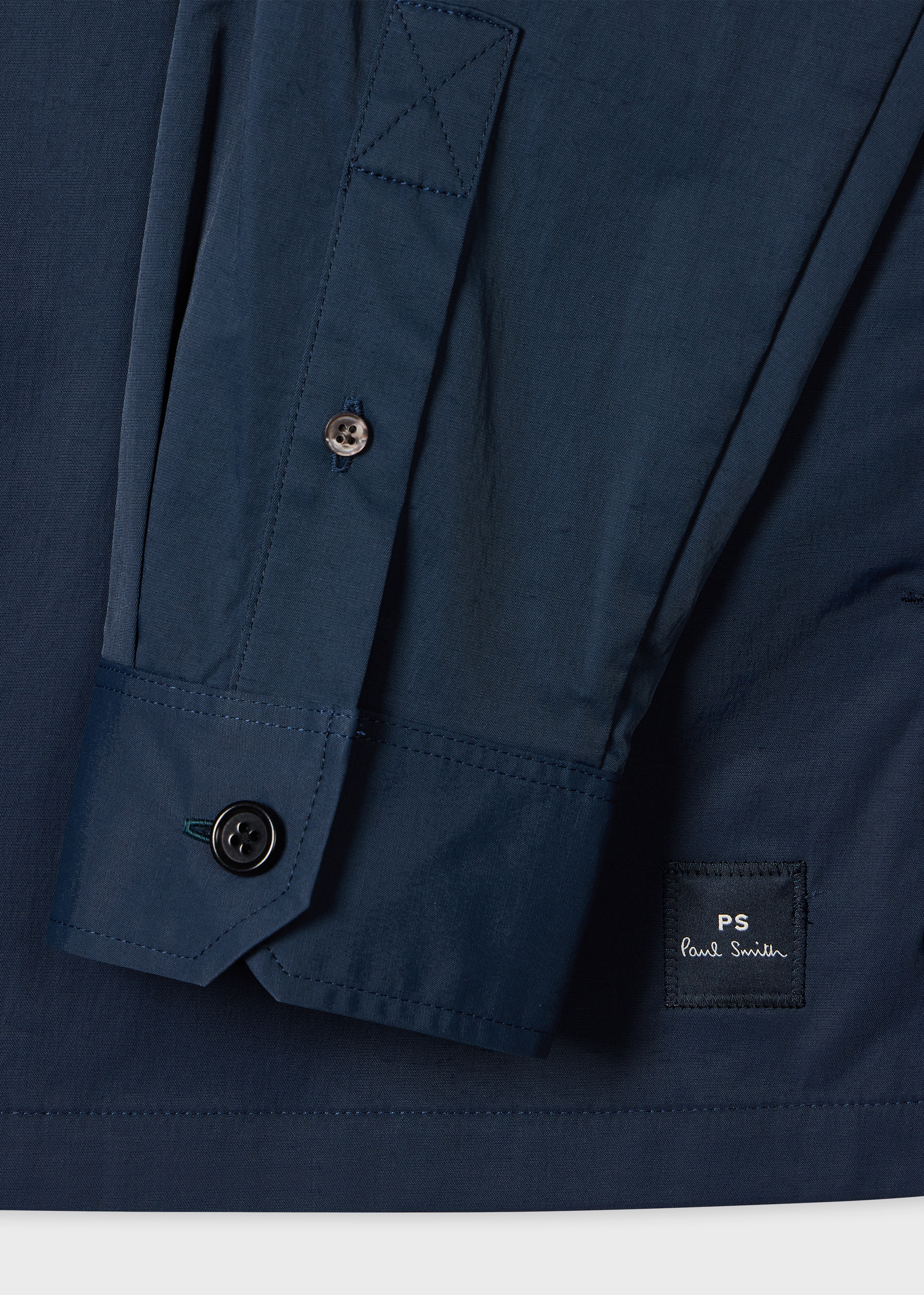 Navy Technical Cotton-Blend Patch-Pocket Overshirt