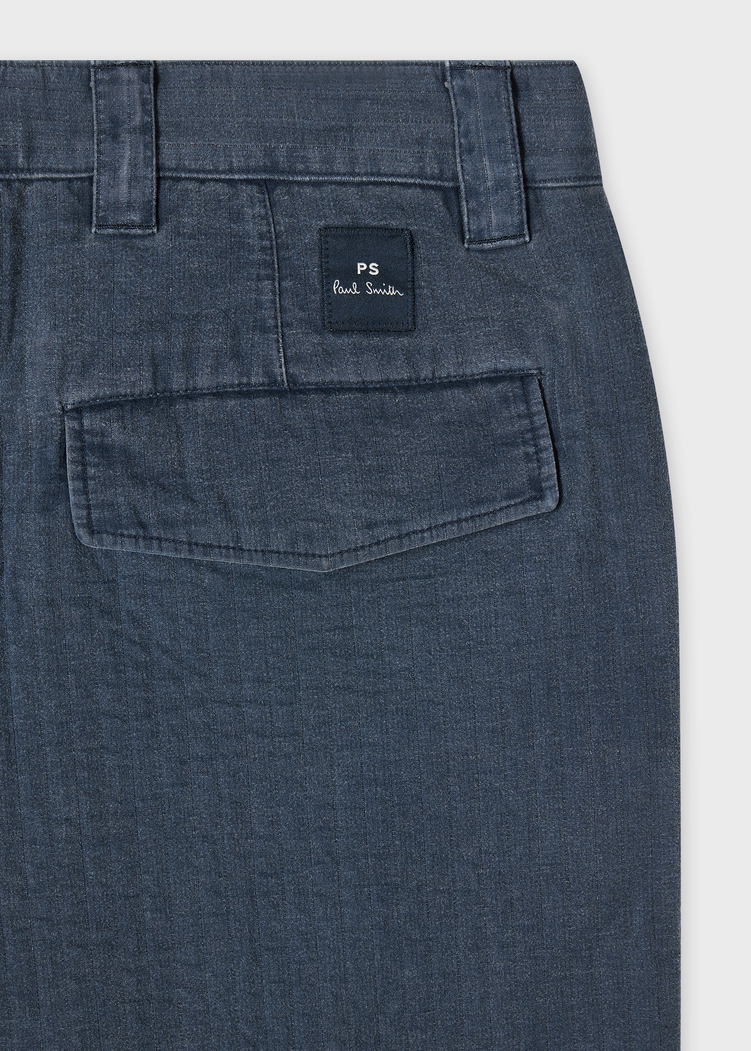 Washed Indigo Self-Quilted Cotton Trousers