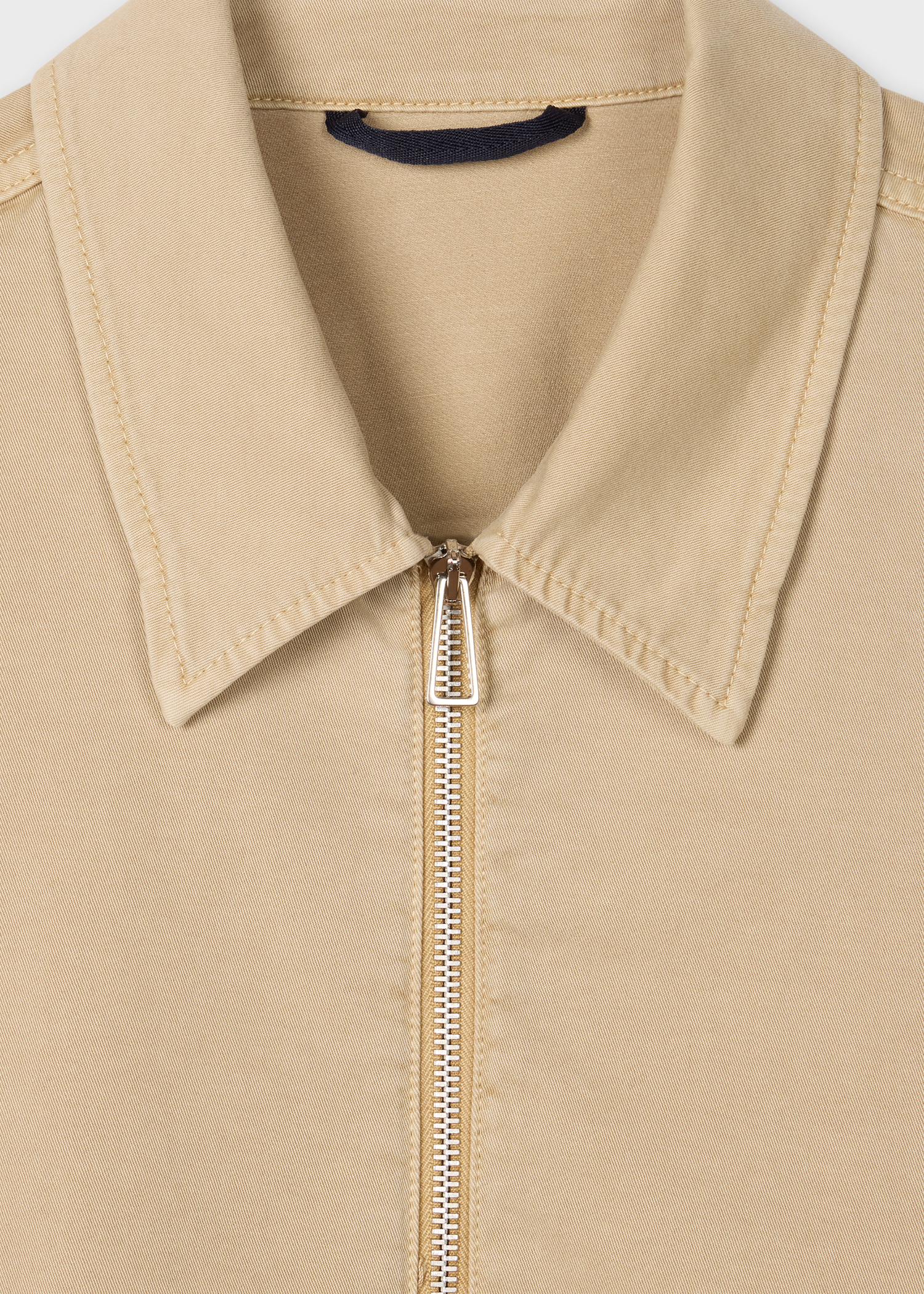 Washed Tan Cotton-Twill Coach Jacket